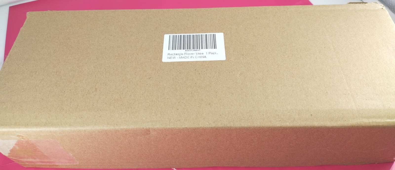 Clear Acrylic Flower Vase Rectangular Floral Centerpiece 12″ Long NIB