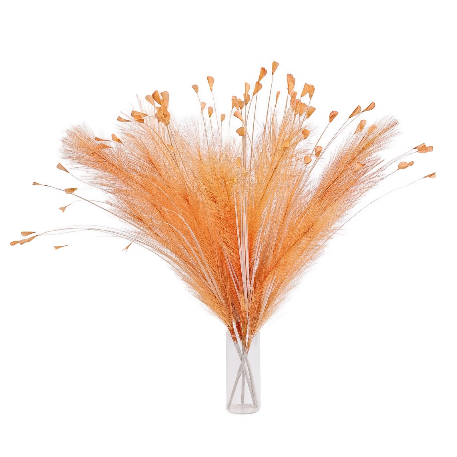 Orange Pampas Grass Decor 4pcs 25 Inch Faux Pampas Grass ， Artificial Pampas …