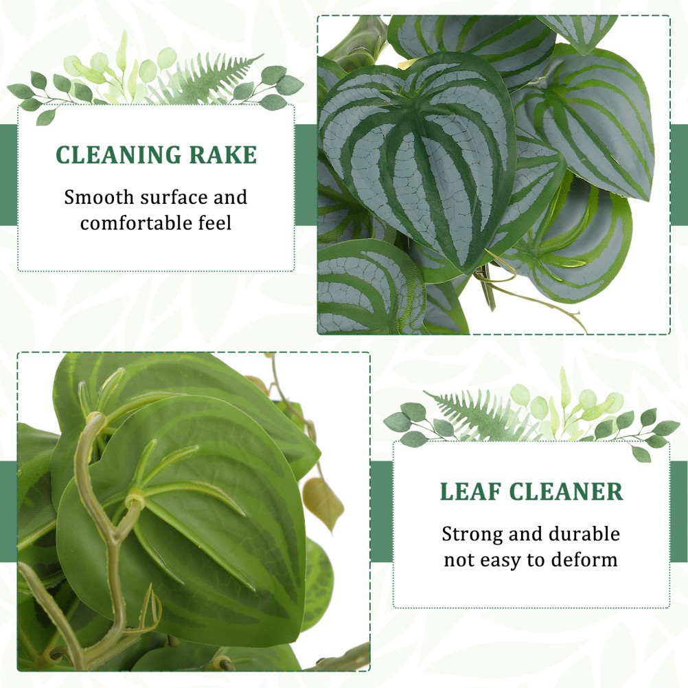 Compact Artificial Plant Faux Watermelon Leaves for Desk Decor