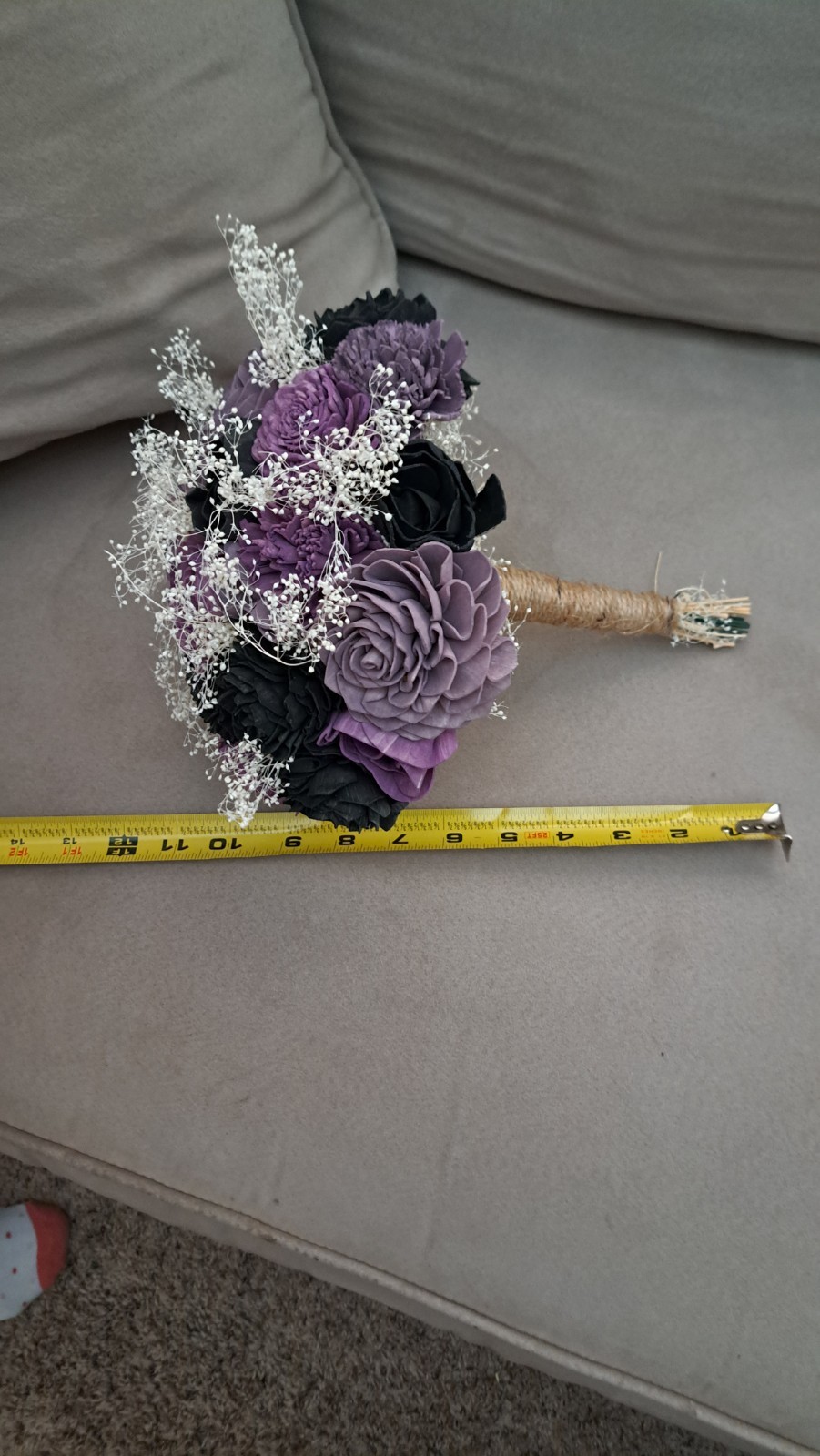 Sola Wood Flower Arrangement Purple And Black Home Decor Gift