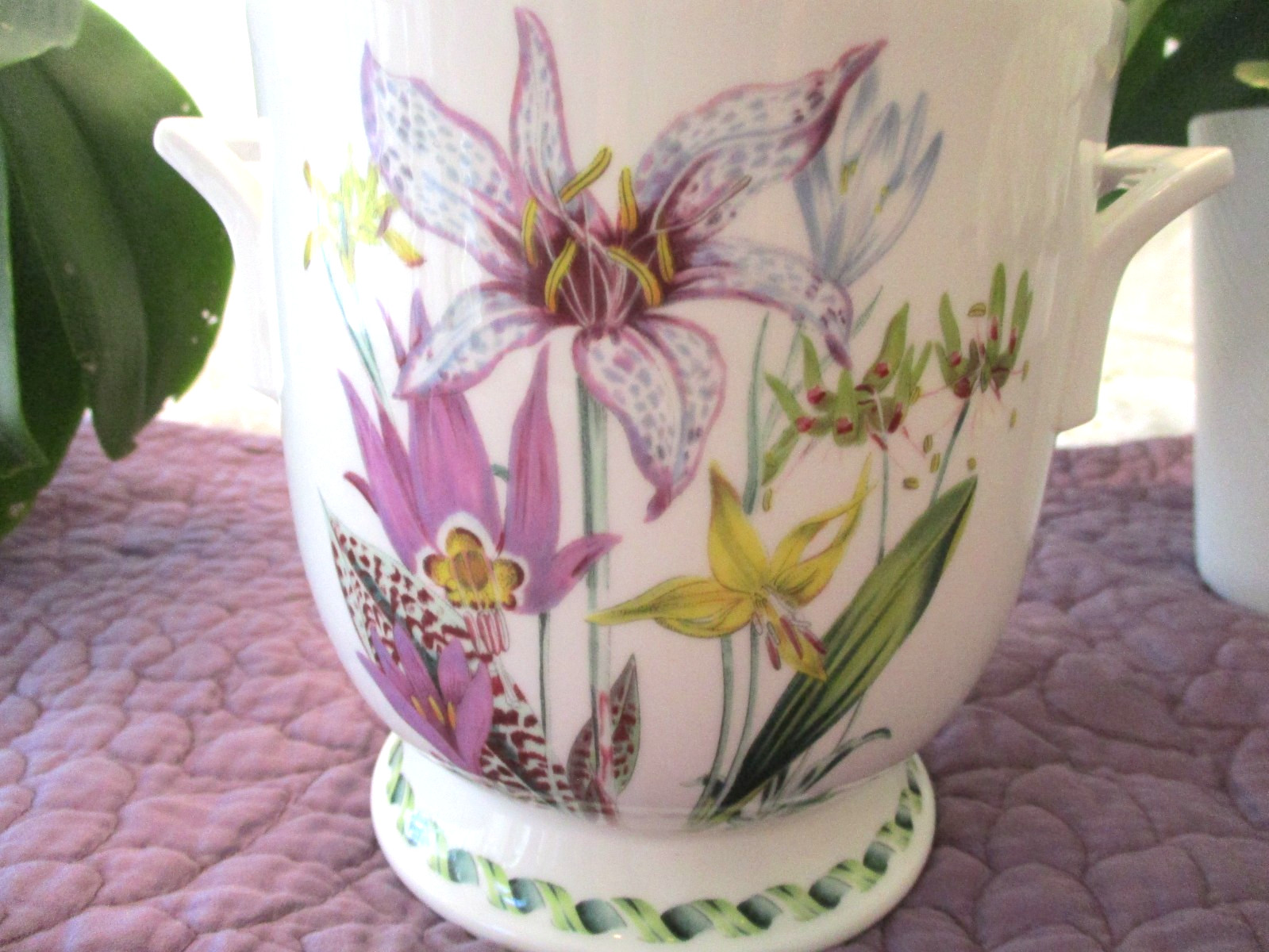 Portmeirion Ladies Flower Garden Footed Orchid Cache Pot Planter Mint Rare!