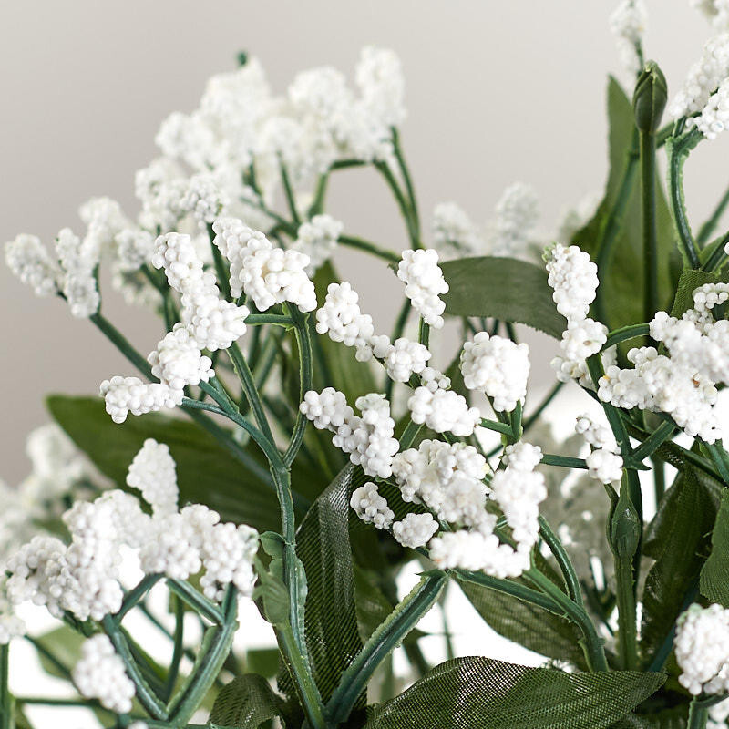 Set of 3 White Gypsophilia 16-1/2″ Bushes for Embellishing, Crafting