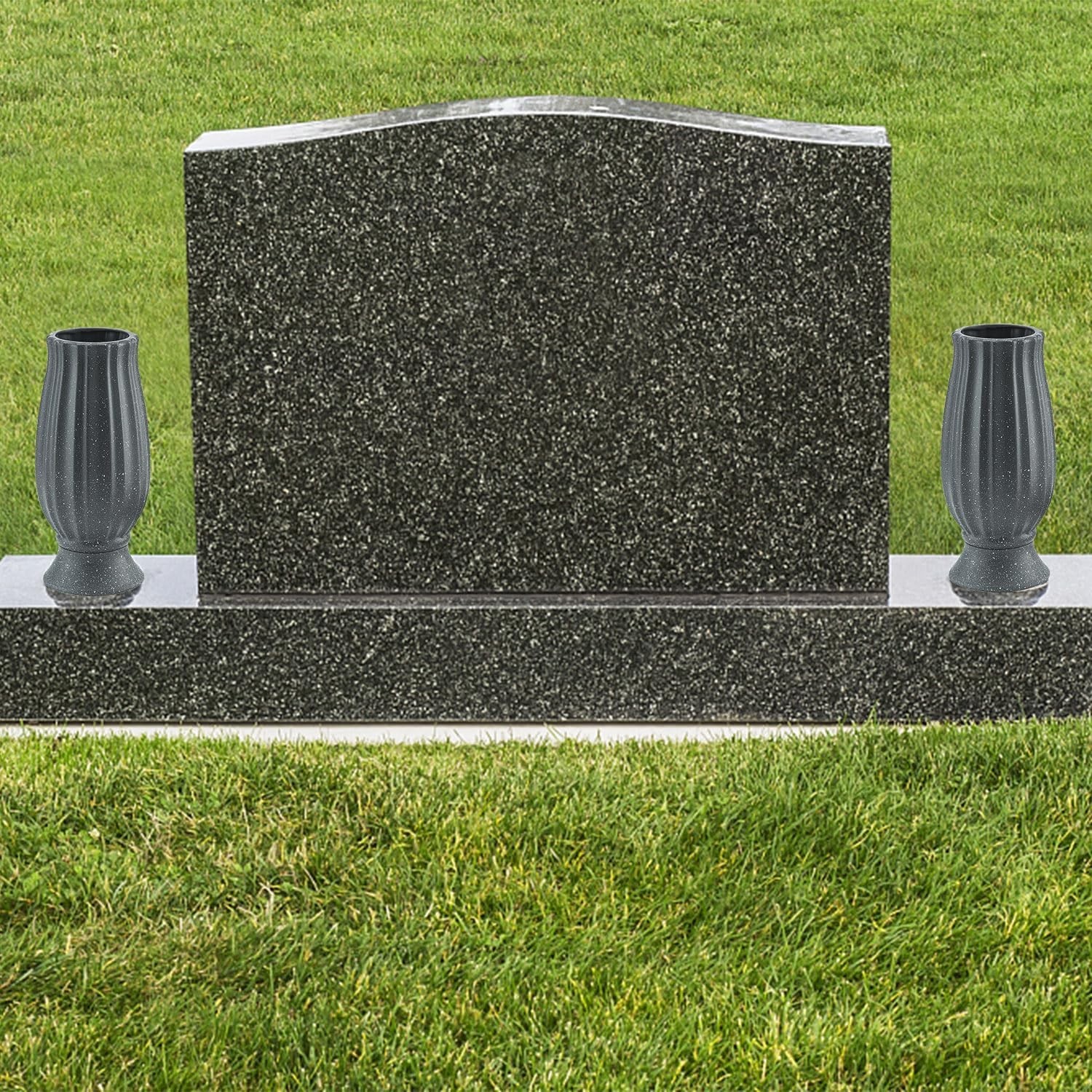 10″ Cemetery Vases with Metal Spike | Flower Holder for Grave Decorations, Drain