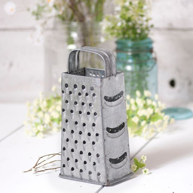 Cheese Grater in Galvanized Tin -9 inch