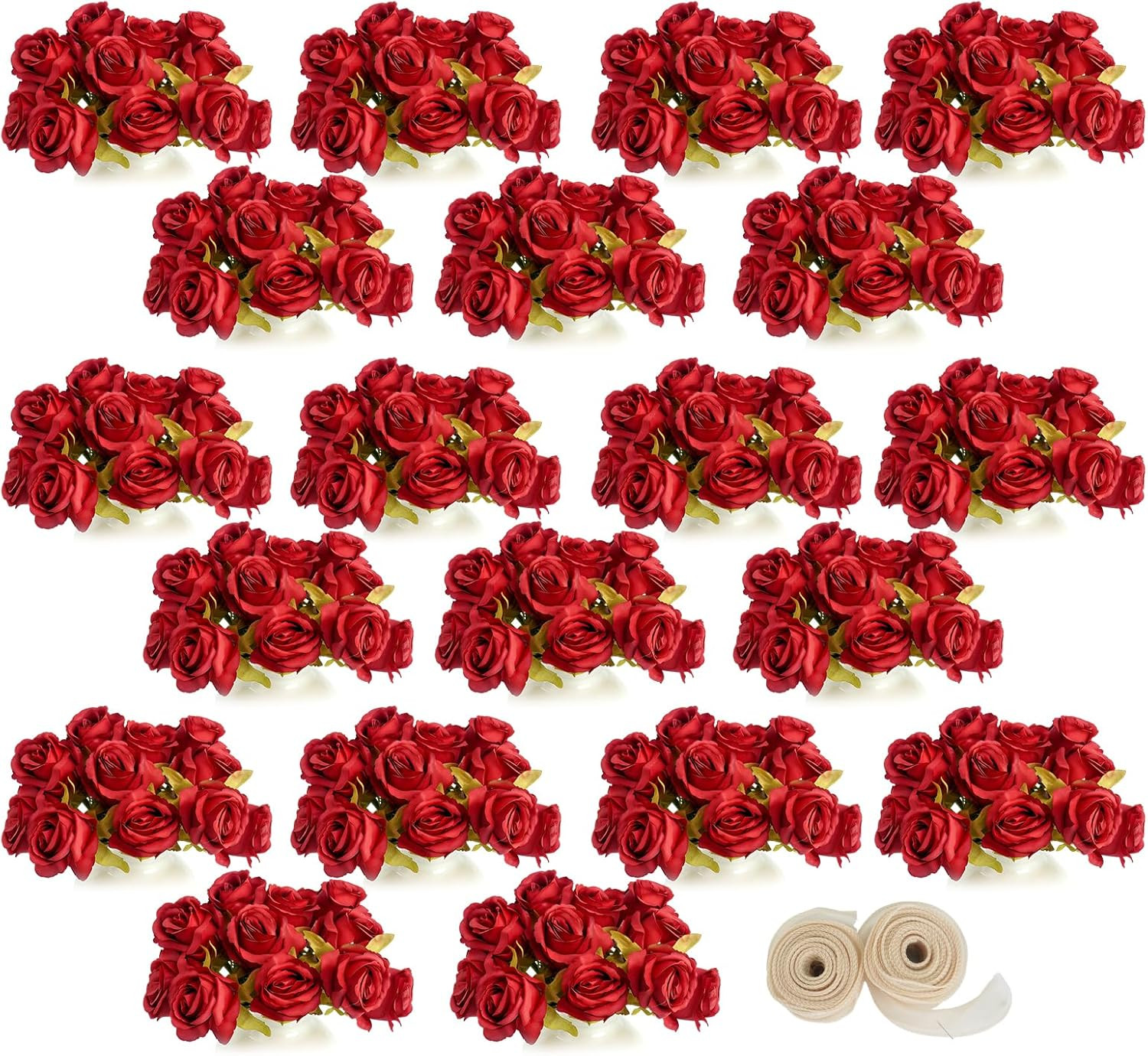 240 Pcs Red Silk Rose Flowers for Weddings, Parties & Home Decor