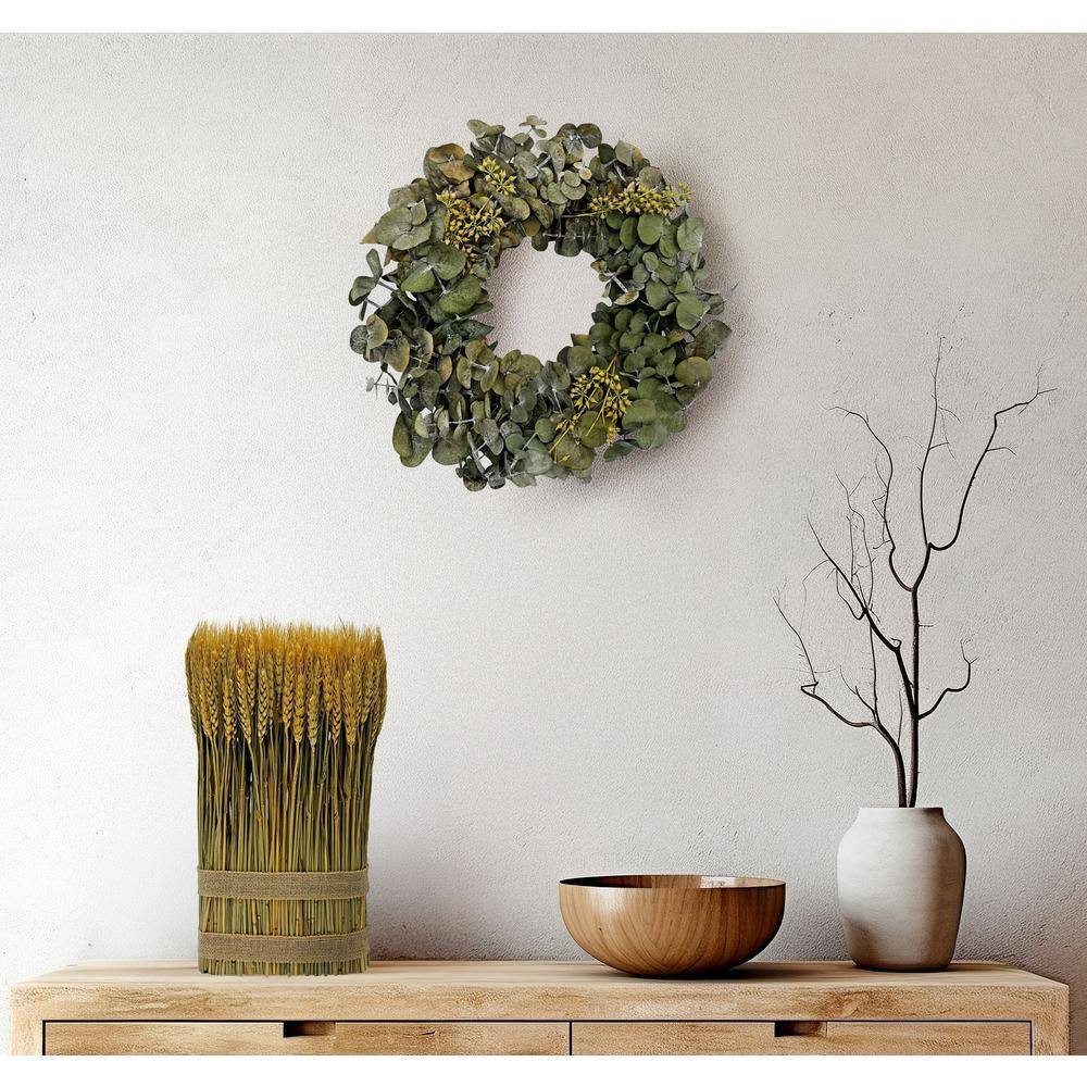 12 In. Non Artificial Preserved Eucalyptus Leaves Wreath
