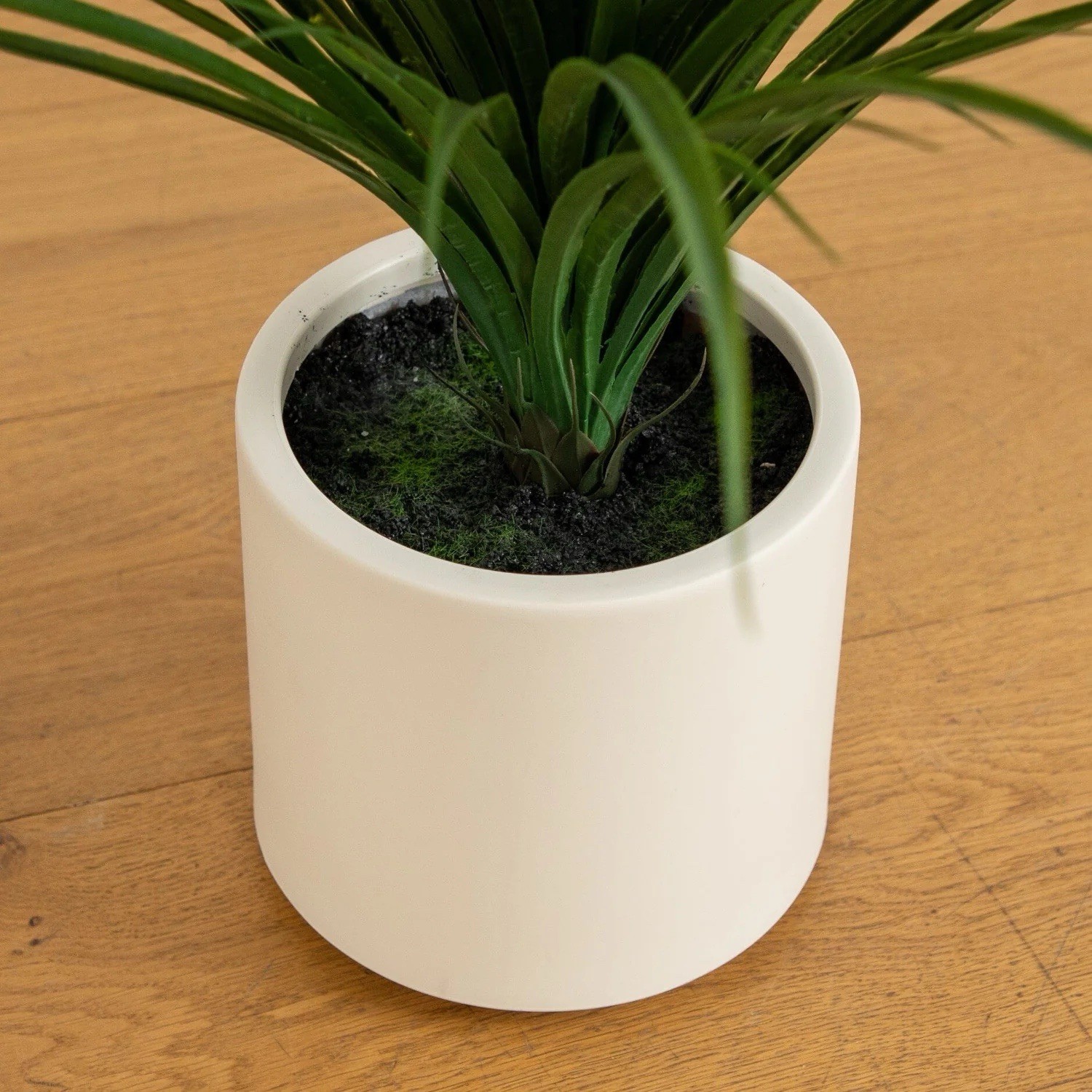 6’ UV Resistant Artificial Grass Plant in White Planter Indoor/Outdoor