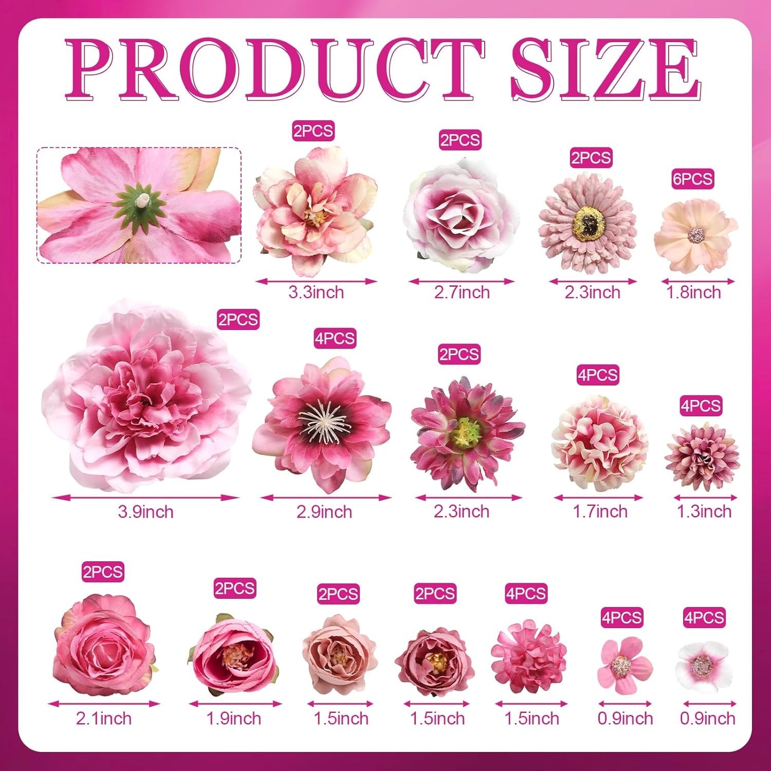 Faux Flower Heads Mini Artificial Flower Heads Fake Peony Daisy Rose Flowers …
