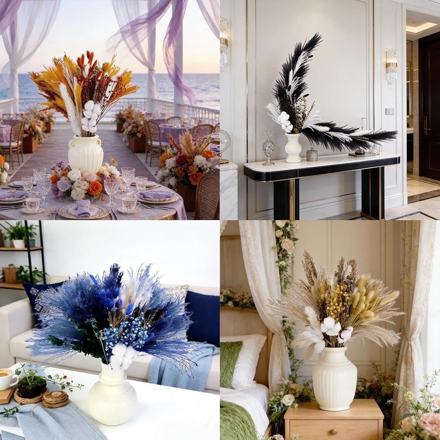 Dried Flowers Pampas Grass Bouquet 10 Kinds Boho Style Dried Plants for Home …