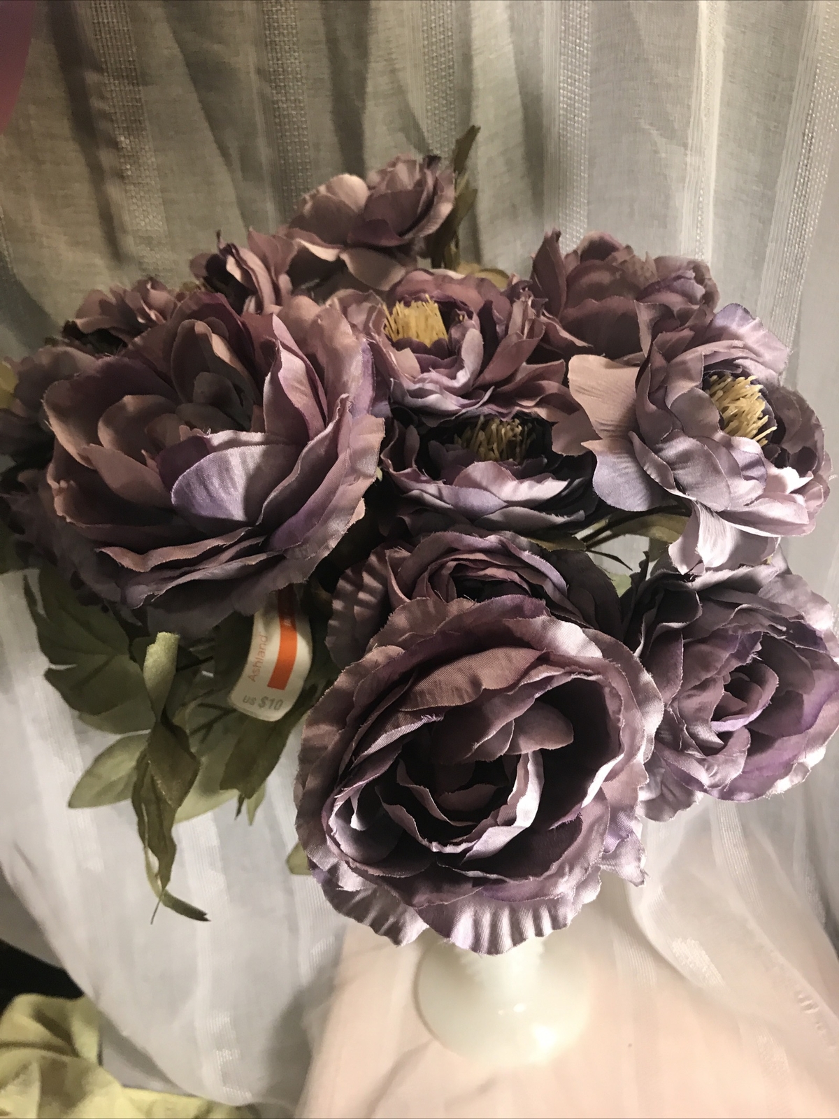 Beautiful Faux Silk Flower Bunches Bouquet (2) NEW Floral Centerpiece Purple