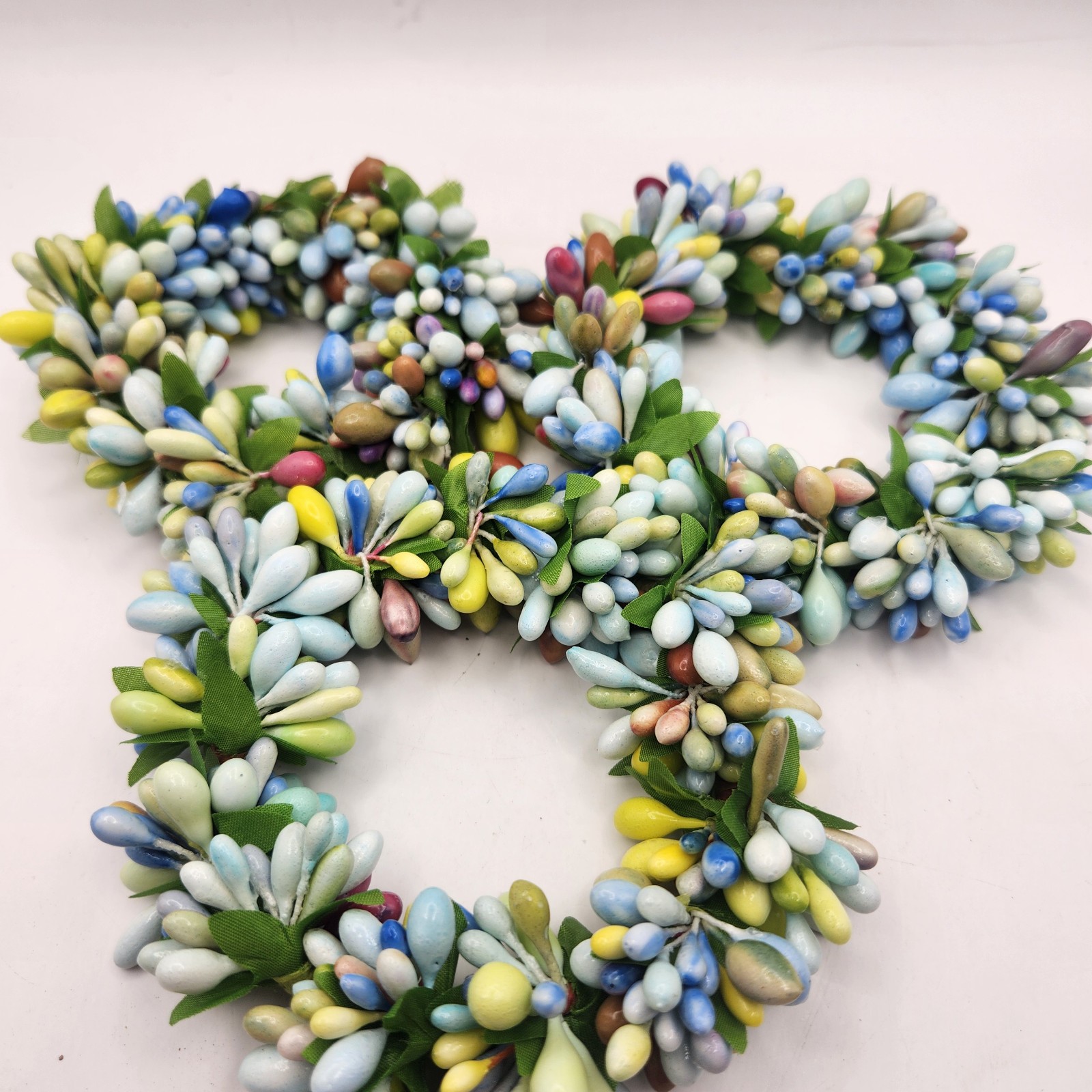 Seabreeze Pip Berry Candle Rings – Decorative Mini-Wreaths – Set of 3