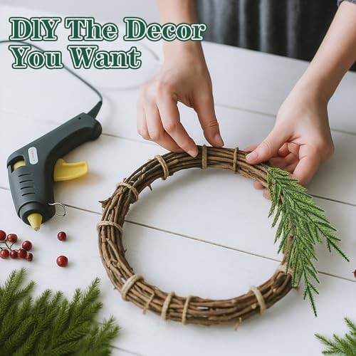 50 Pcs Artificial Norfolk Pine Stems, Real Touch Faux Greenery Picks for DIY Wre