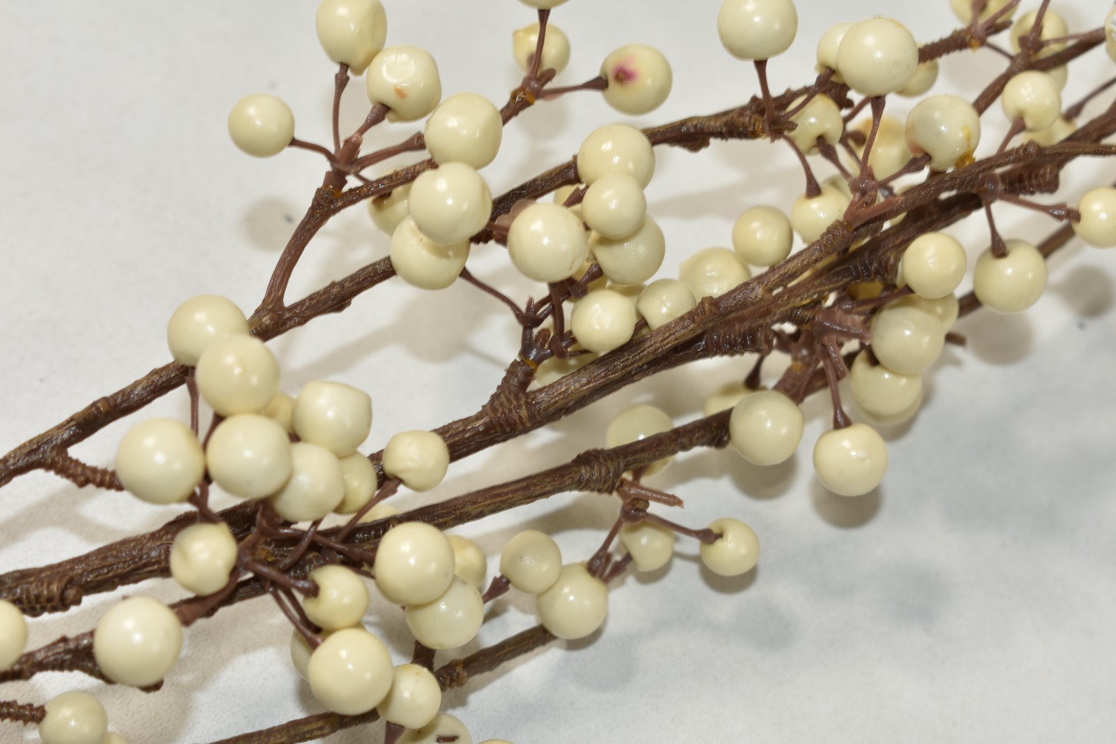 Pottery Barn Set of 3 Faux Berry Branch White Ivory 32″ Artificial Flower Stems