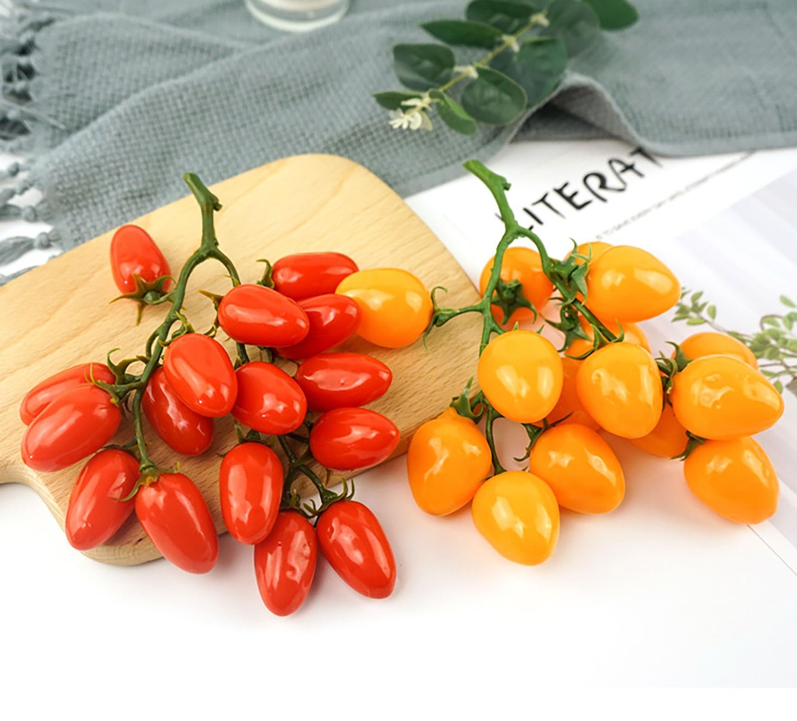 16 PCS String Red Artificial Cherry Fruits Home Party Decoration Fake Food