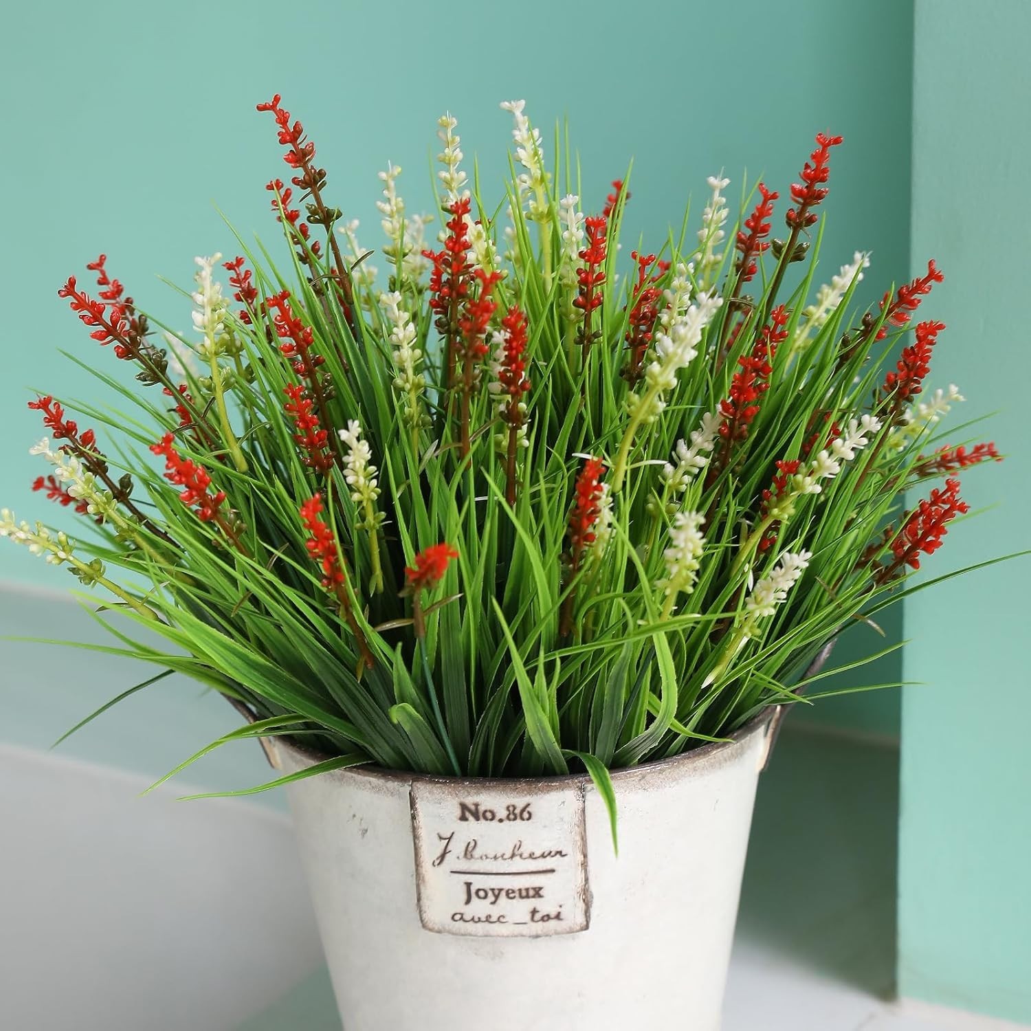Stunning 12 Bundles of Artificial Red Flowers – Zero Maintenance Outdoor Decor