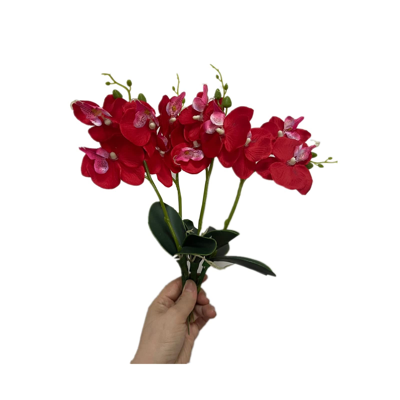 4 Bunches Tropical Artificial Flower 11″ Mini Butterfly Orchid with 3 Silk Fl…