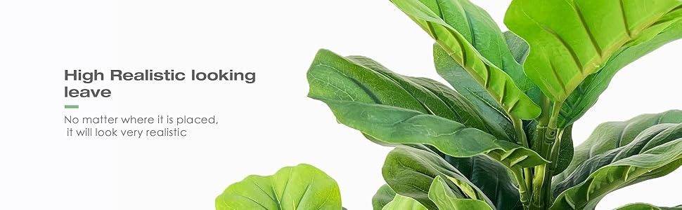 Artificial Fiddle Leaf Fig Tree Indoor with Woven Basket – 5ft Tall Fake Tree