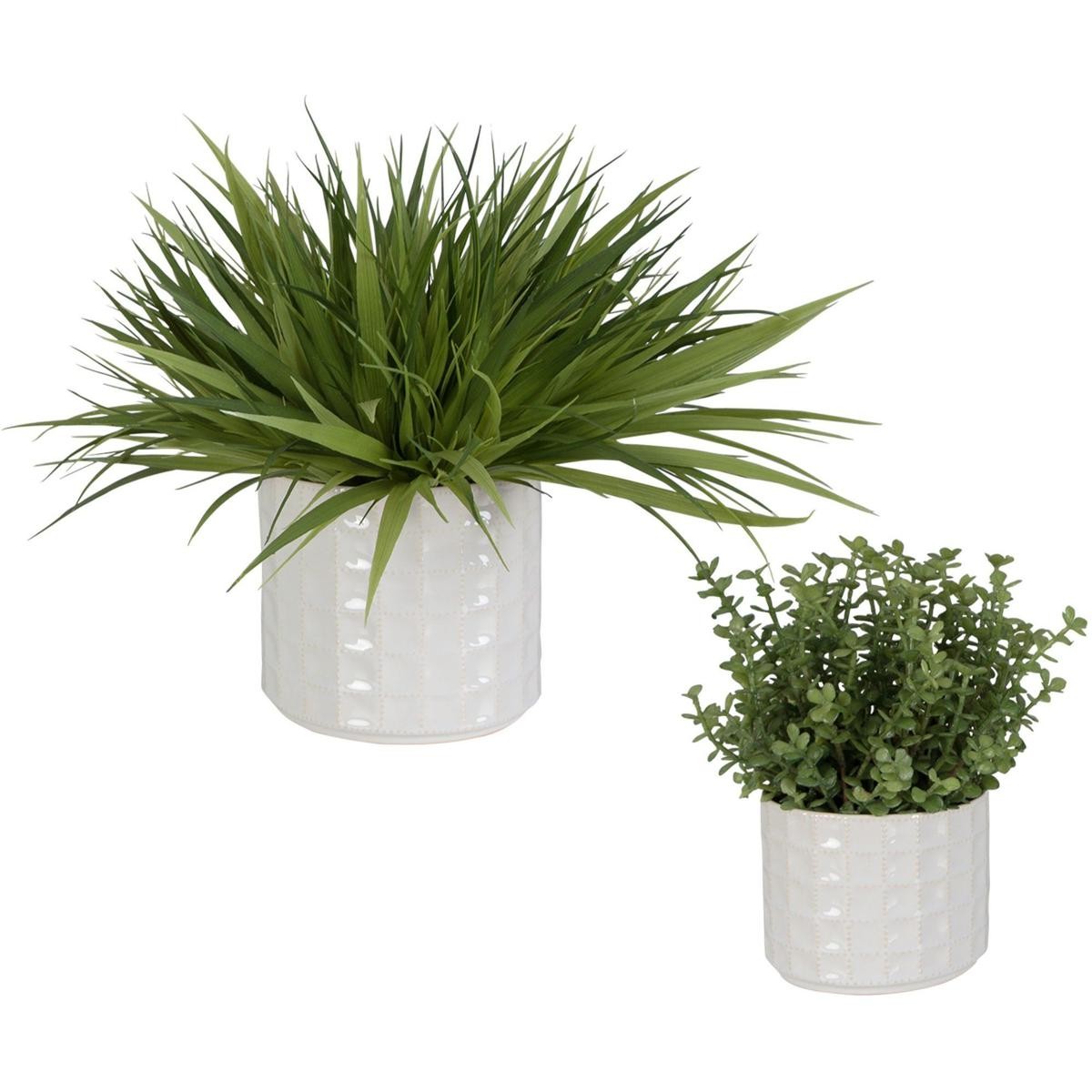Uttermost 60211 Edgewood Green with White Glaze Greenery, Set of 2