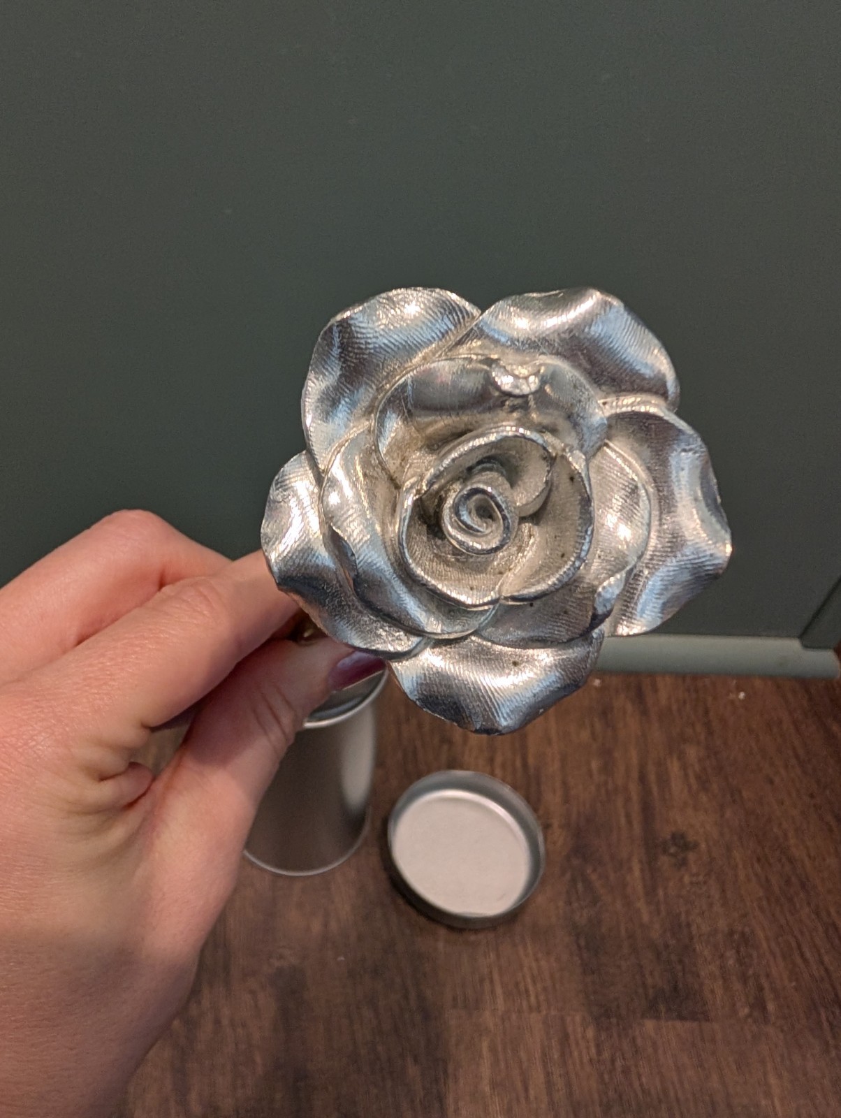 Handmade Tin Rose Ornament