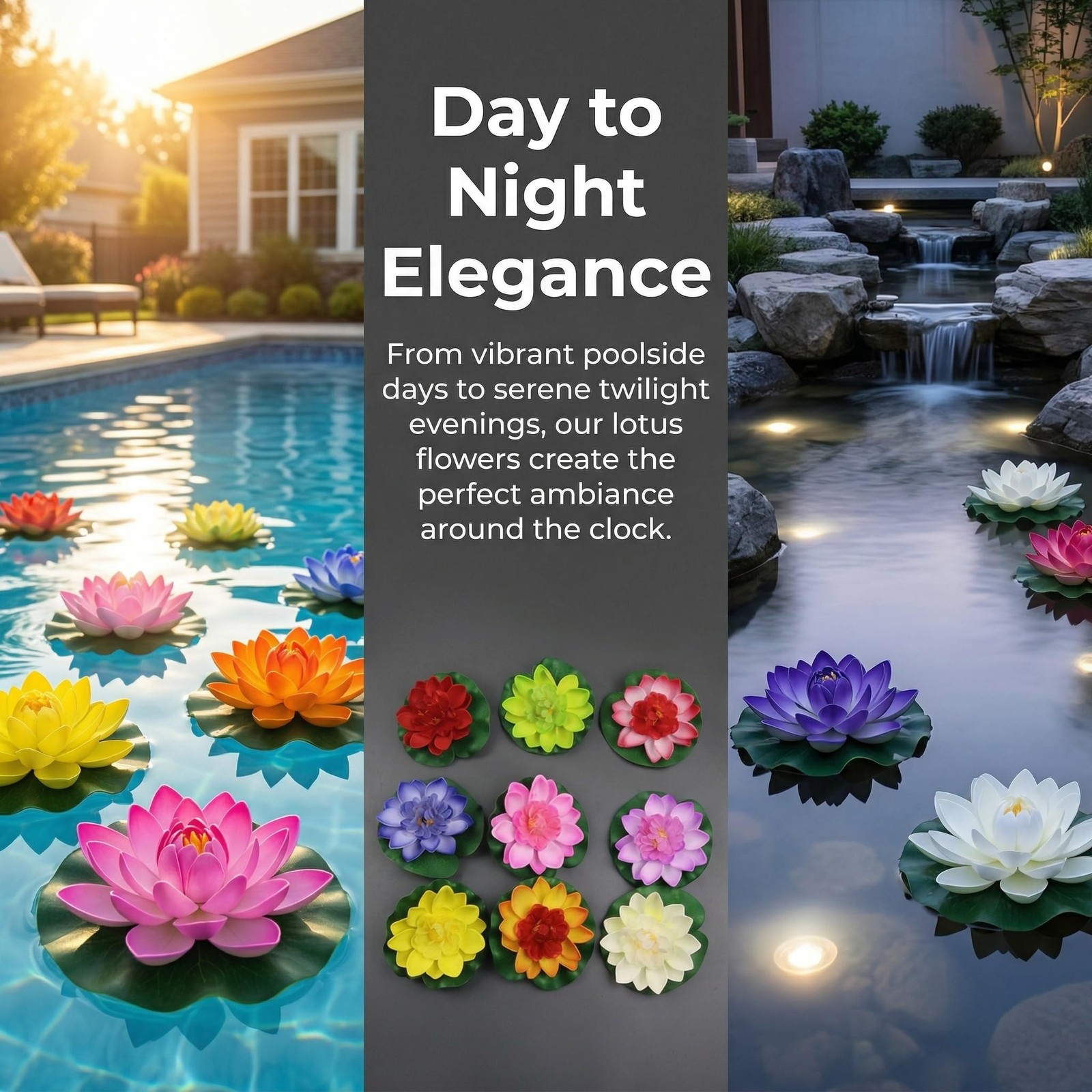 Artificial Floating Foam Lotus Flower, Lily Pads for Lake, Artificial Pond Pl…