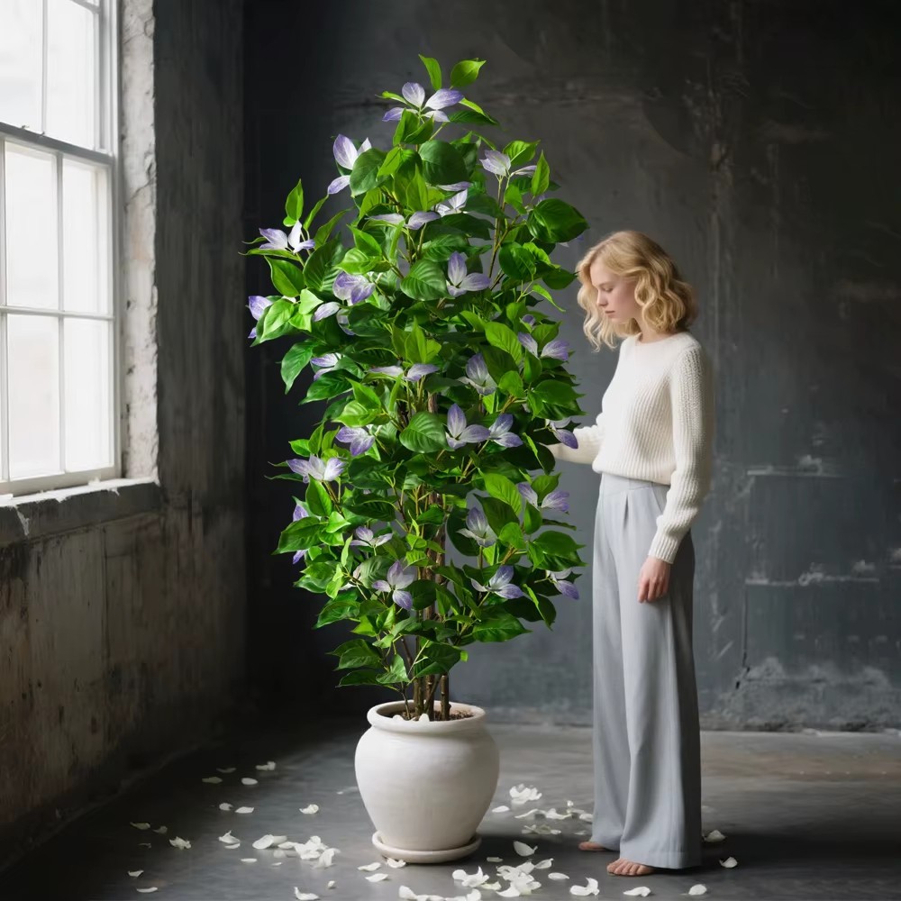Artificial Ficus Tree Large Fake Banyan Plant Indoor Outdoor Home Garden Decor