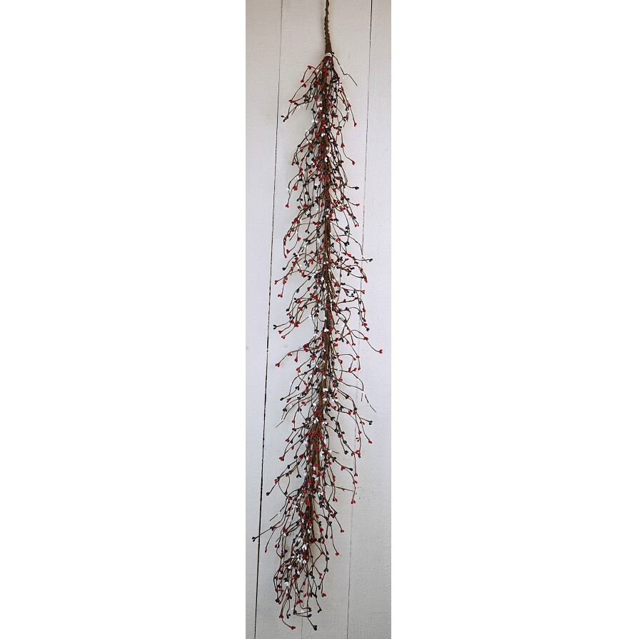 Pip Berry Garland in Flag / Navy, Red & White – 4.5′ Feet Long – Florals Crafts