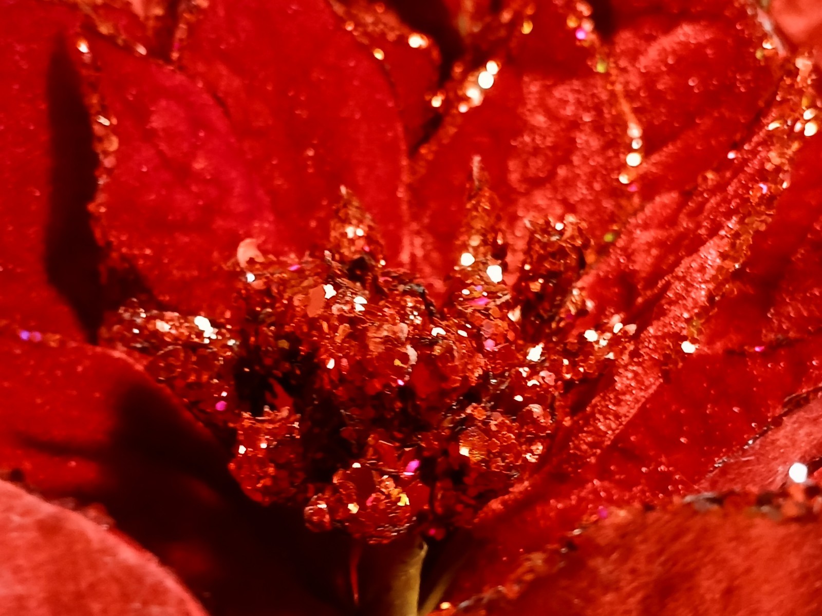 5 Christmas Poinsettia Picks 11″l x 8″w Red Velvet Wired Flower Decor Ornaments