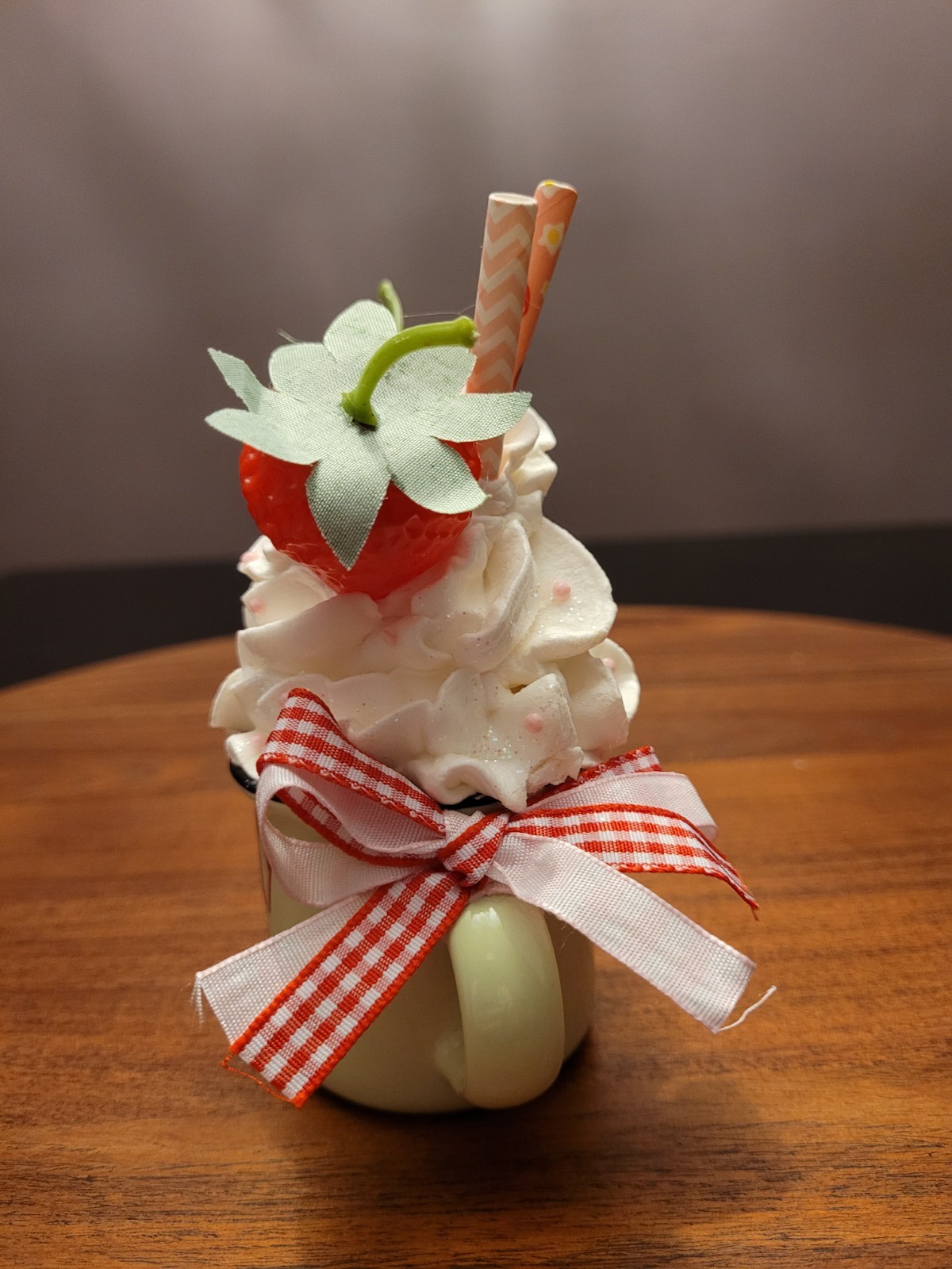 Tiered/Tray/Shelf/Sitter/Decor/Strawberry/Green/Berry Sweet/Ceramic Cup/ Faux