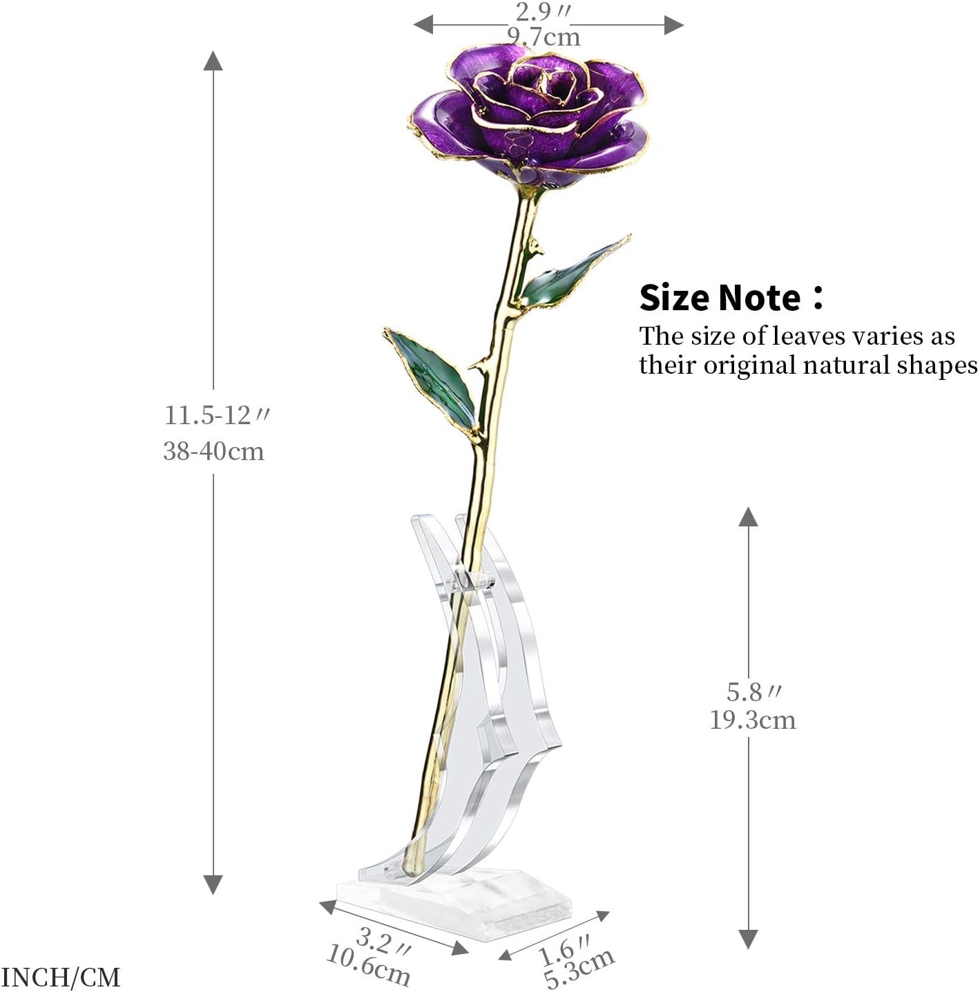 Unique 24k Gold Dipped Purple Rose – Perfect Anniversary and Wedding Gift