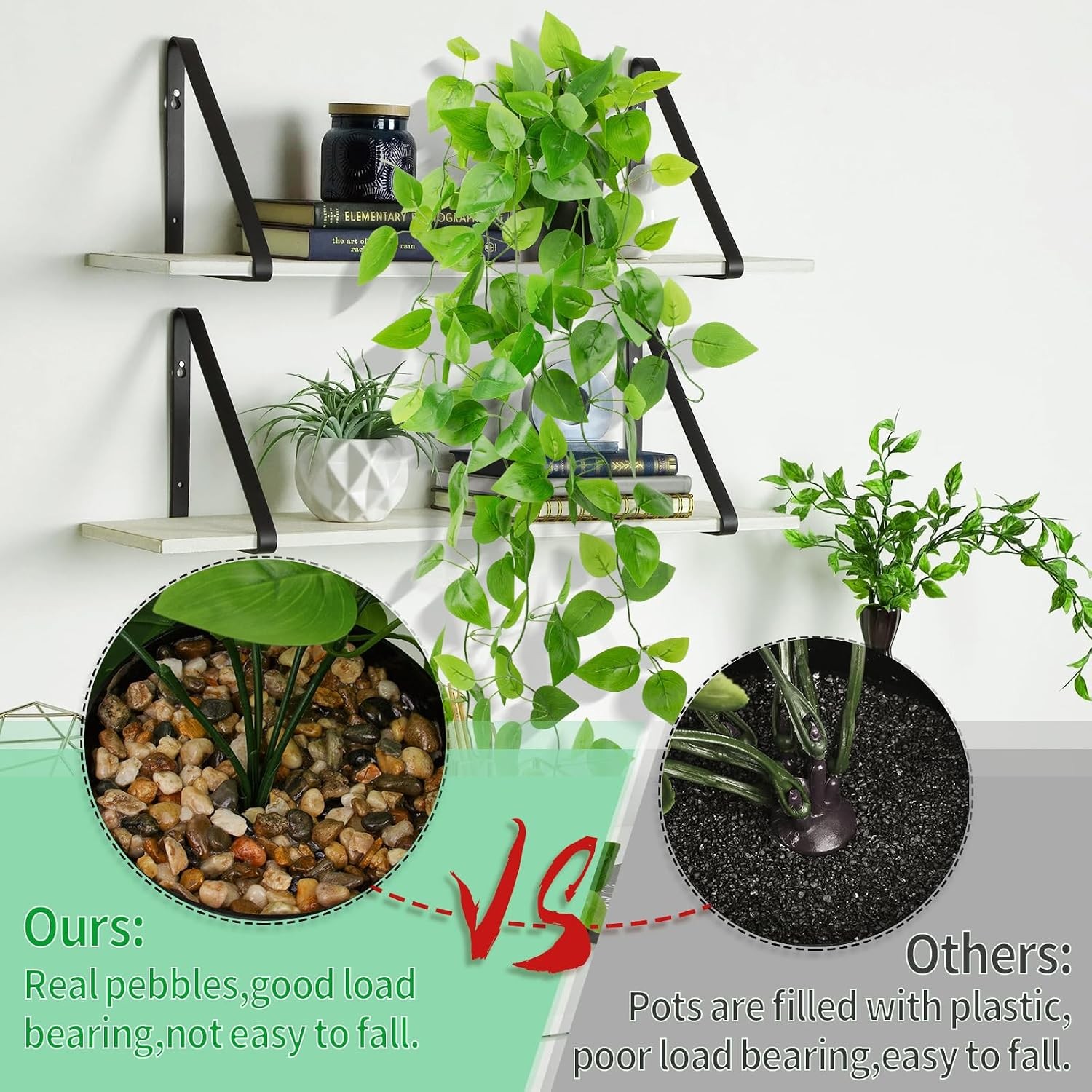 Small Fake Hanging Plant Artificial Potted Plants for Indoor Outdoor Aesthetic –