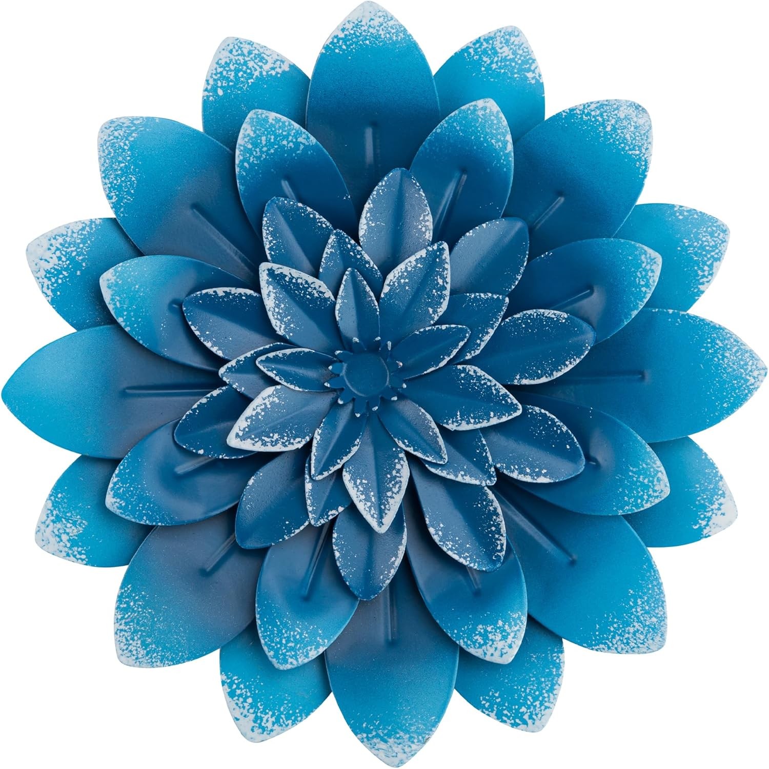 Succulent Metal Flowers Wall Decor – Green Hand Painted 3D Flower Art Decoration
