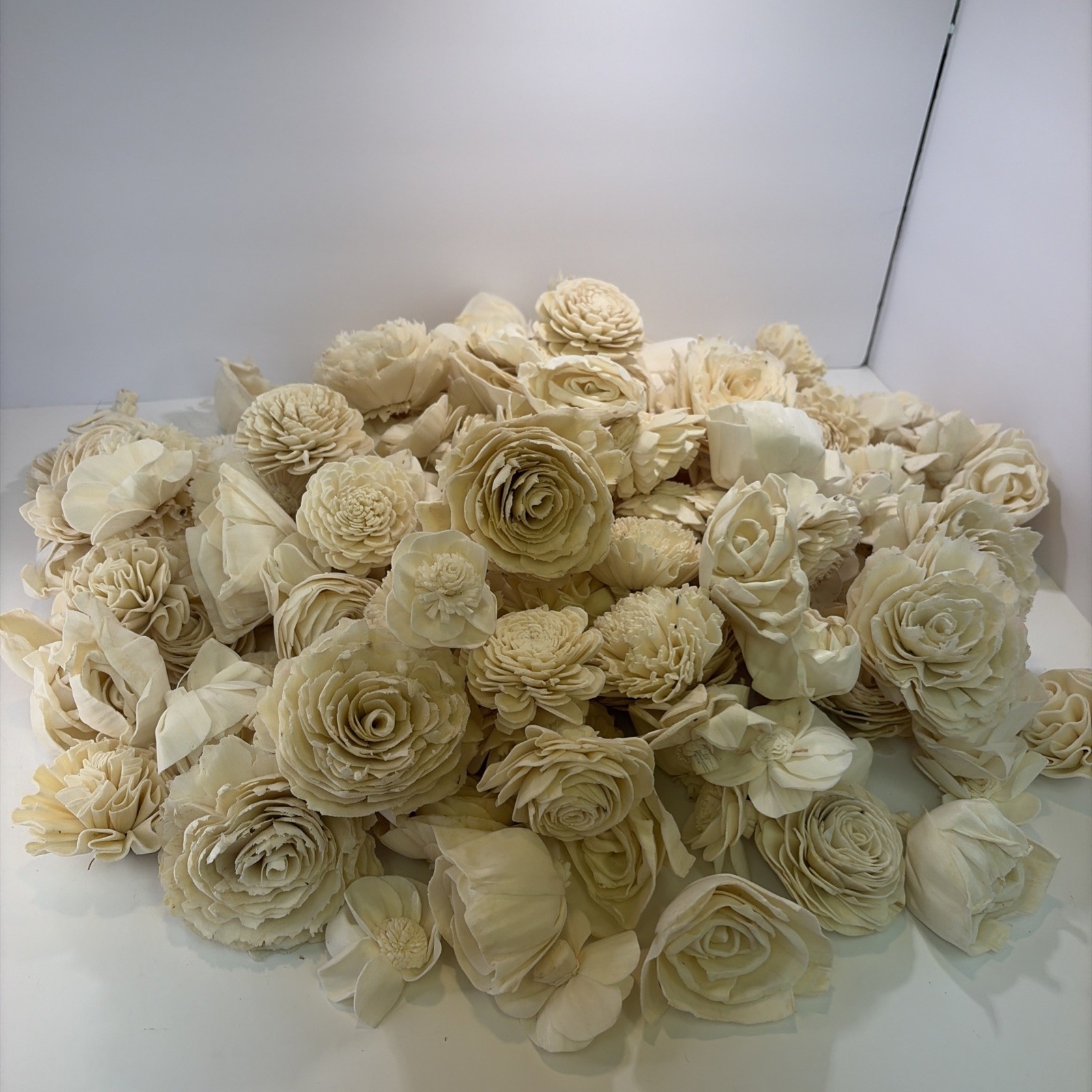 Sola Wood Flowers Raw Random Assortment – Set of 165 Size 1″–3″, Raw, No Stem…