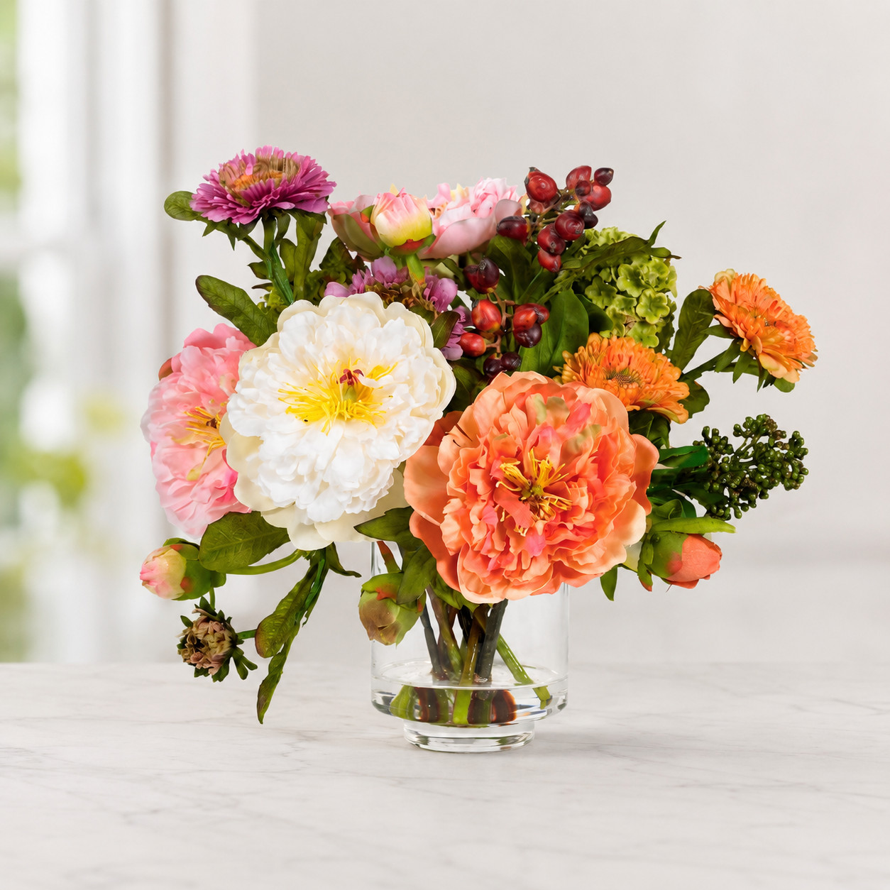10″ Peony Arrangement