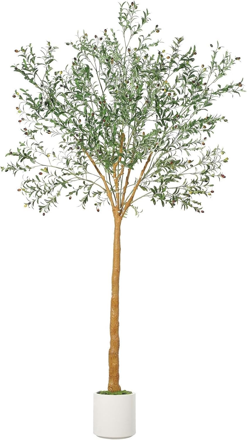 Large 9FT Faux Olive Tree with Wood-Look Trunk & Realistic Berries,Lifelike Tree