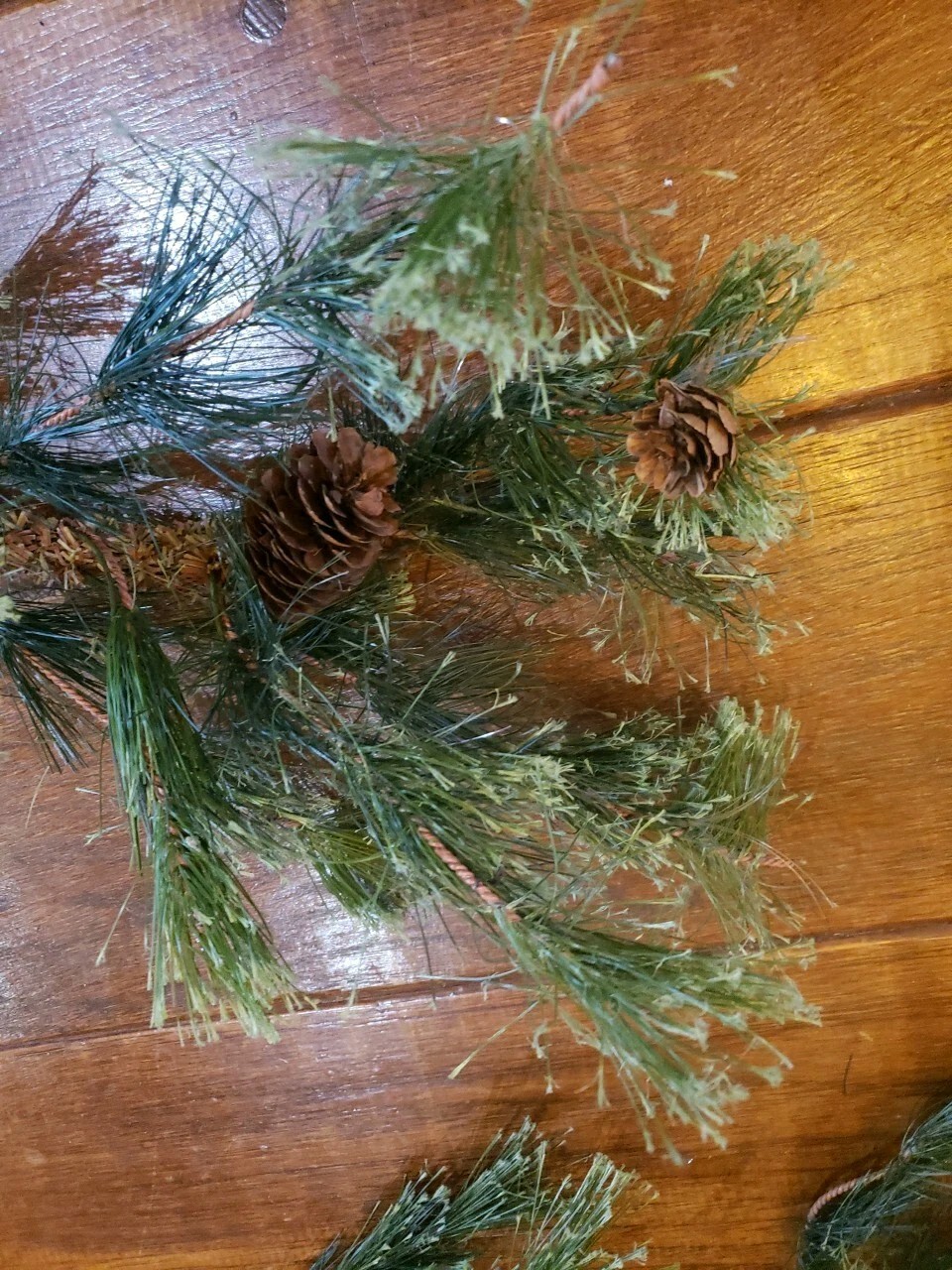 3 Realistic Green Pine Pinecone Wreath Christmas Filler Decor Branches 19″ PLUS
