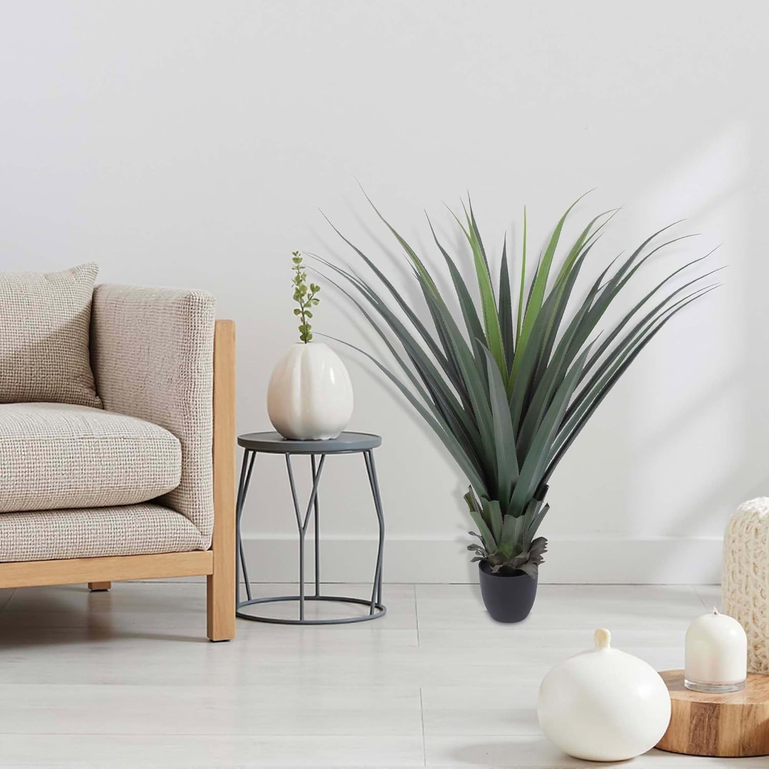 Artificial Spiked Agave Plant 40inch Faux 2 Pack Indoor Outdoor