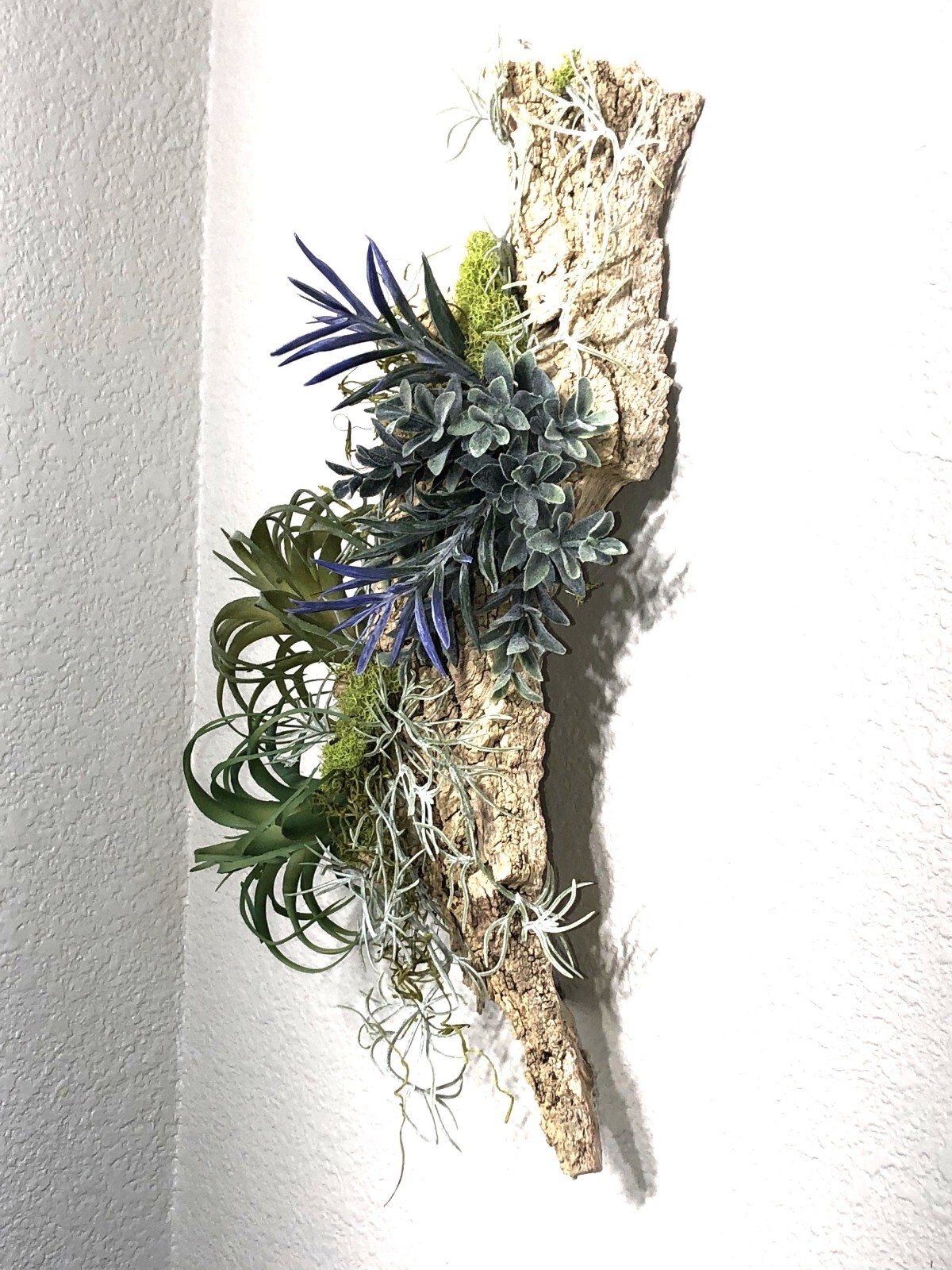 Home Decor Bathroom Wall Art Real Bark Artificial Air Plant Handmade USA
