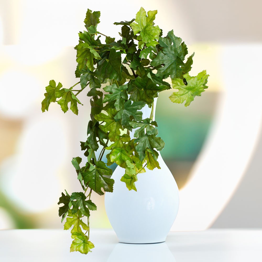 Green Poly Silk Grape Leaf Bush | For Indoor Decor