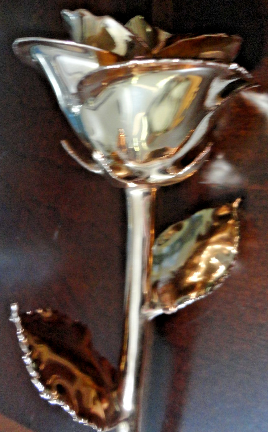 4 GLIDDED REAL ROSE GENUINE HAND DIPPED 24K GOLD LACQUER RED GOLDEN BLUE SILVER