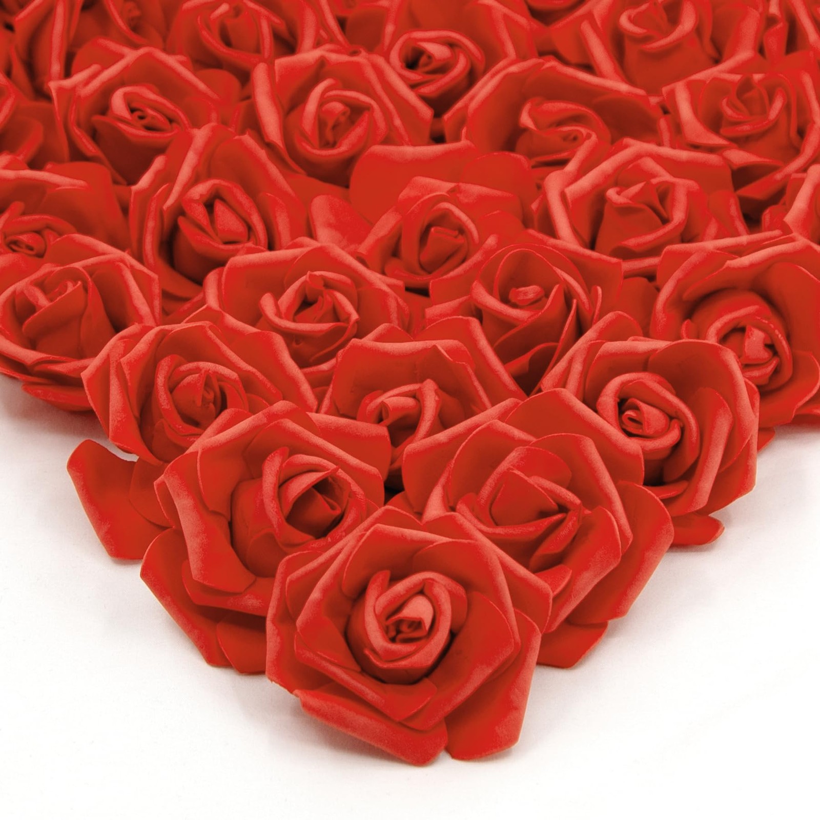 200 Pcs 3 Inch Red Rose Artificial Flower Heads for DIY Crafts Wedding Bouquets