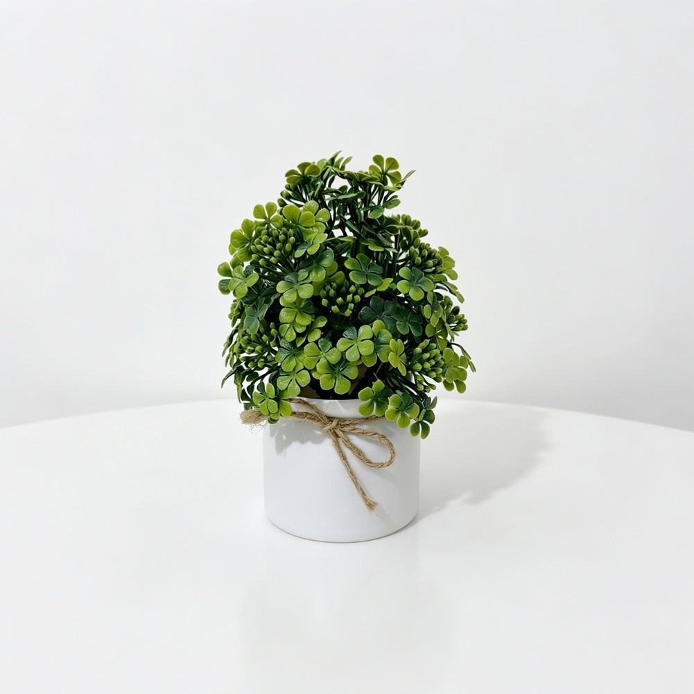 Artificial Orchid Bonsai Decor Plastic Fake Plant 16cm with 14 Lifelike Flowers