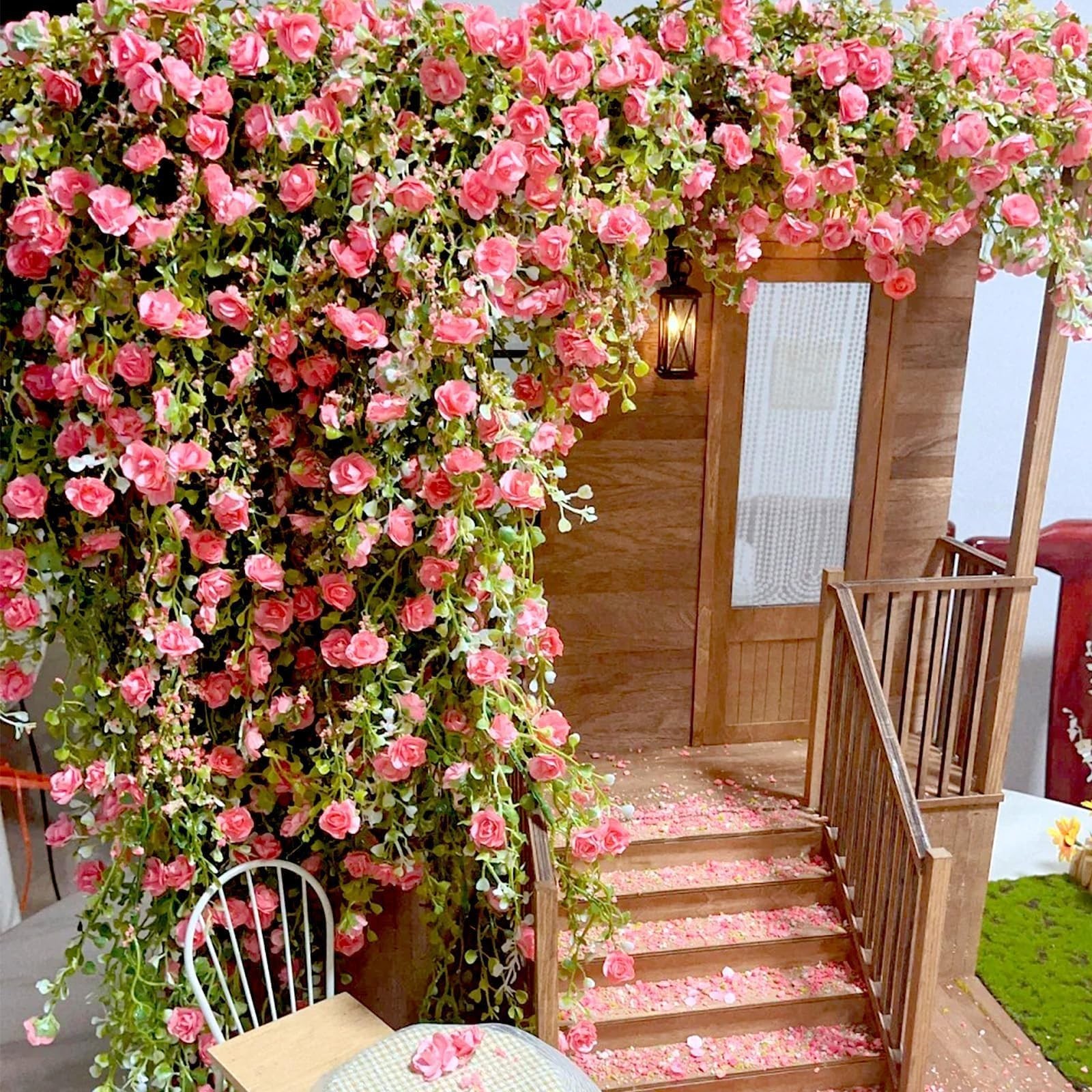 Miniature Artificial Rose Vines – Cute Flower Decor for DIY Fairy Garden, Model
