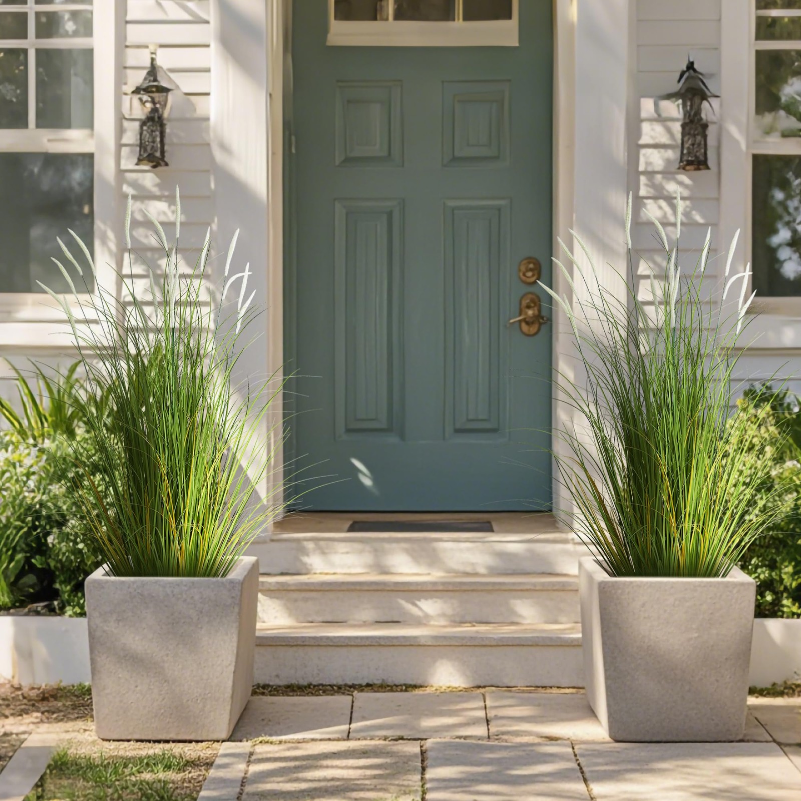 3ft 2-Pack Artificial Cattail Reed Grass, 35in Artificial Indoor Outdoor Fake…