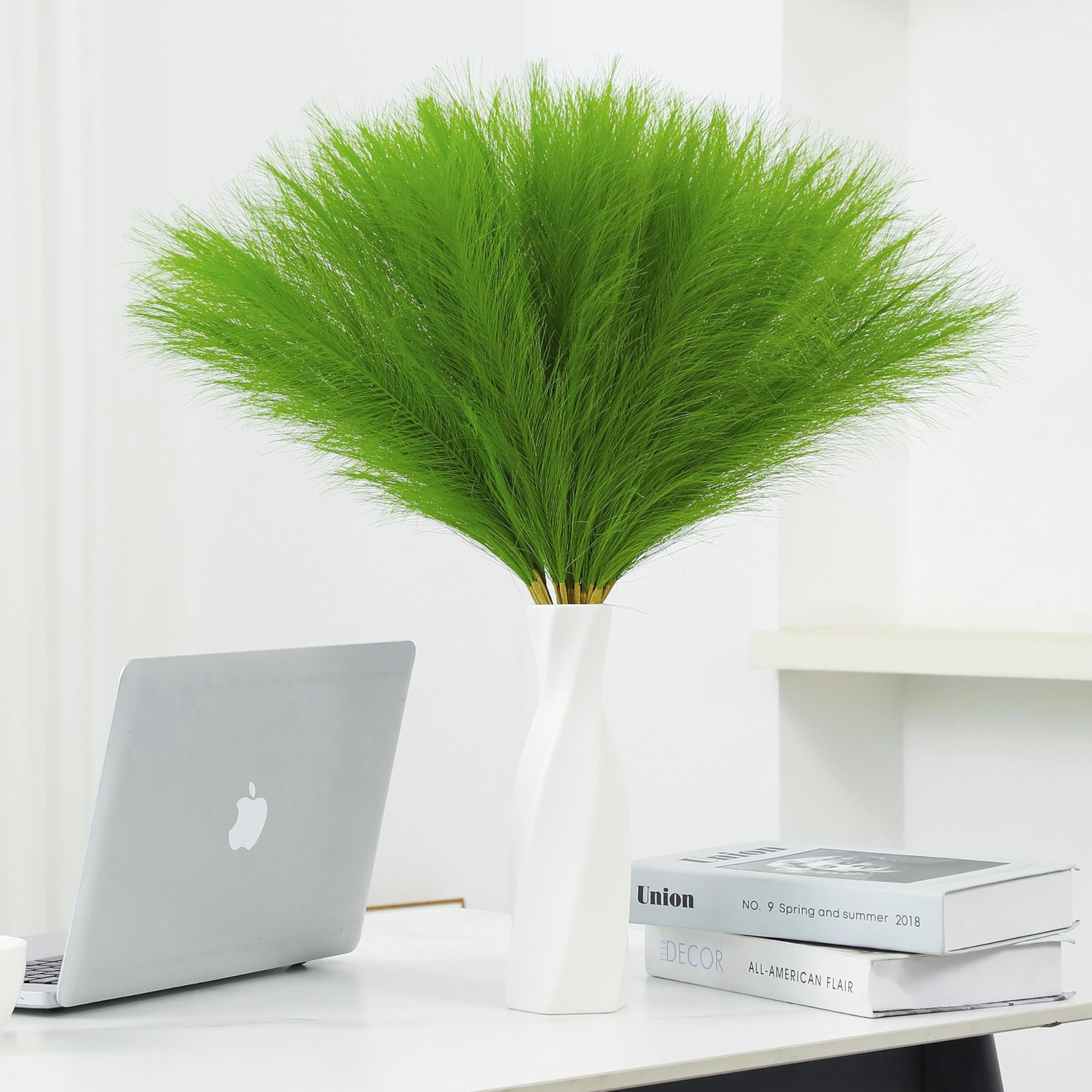 30pcs 22″ Green Pampas Grass – Faux Pampas Grass Decor Artificial Pampas Gras…
