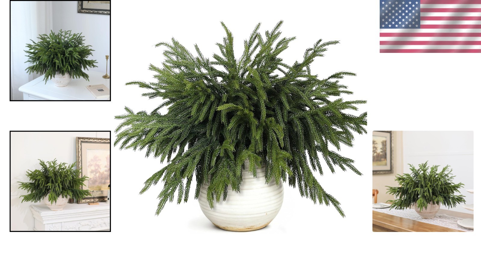 20 Pcs 18″Lifelike Touch Artificial Norfolk Pine Branches for Christmas | Rea…