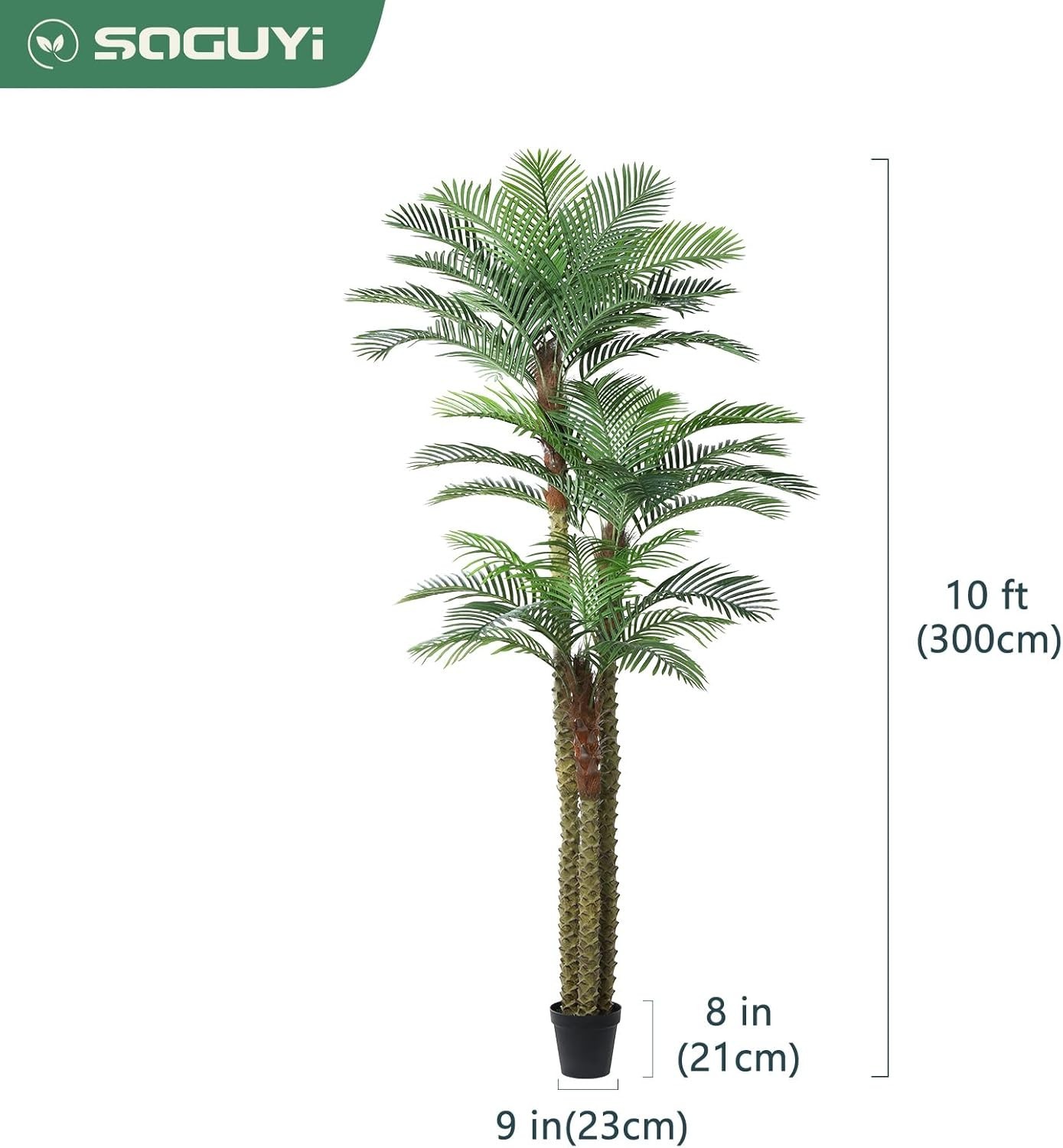 8ft Triple Trunk Artificial Palm Tree for Garden