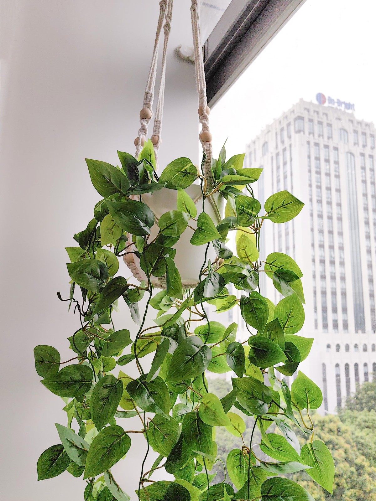 Fake Hanging Plant with Pots Wall Home Decor Artificial Hanging Basket Decor