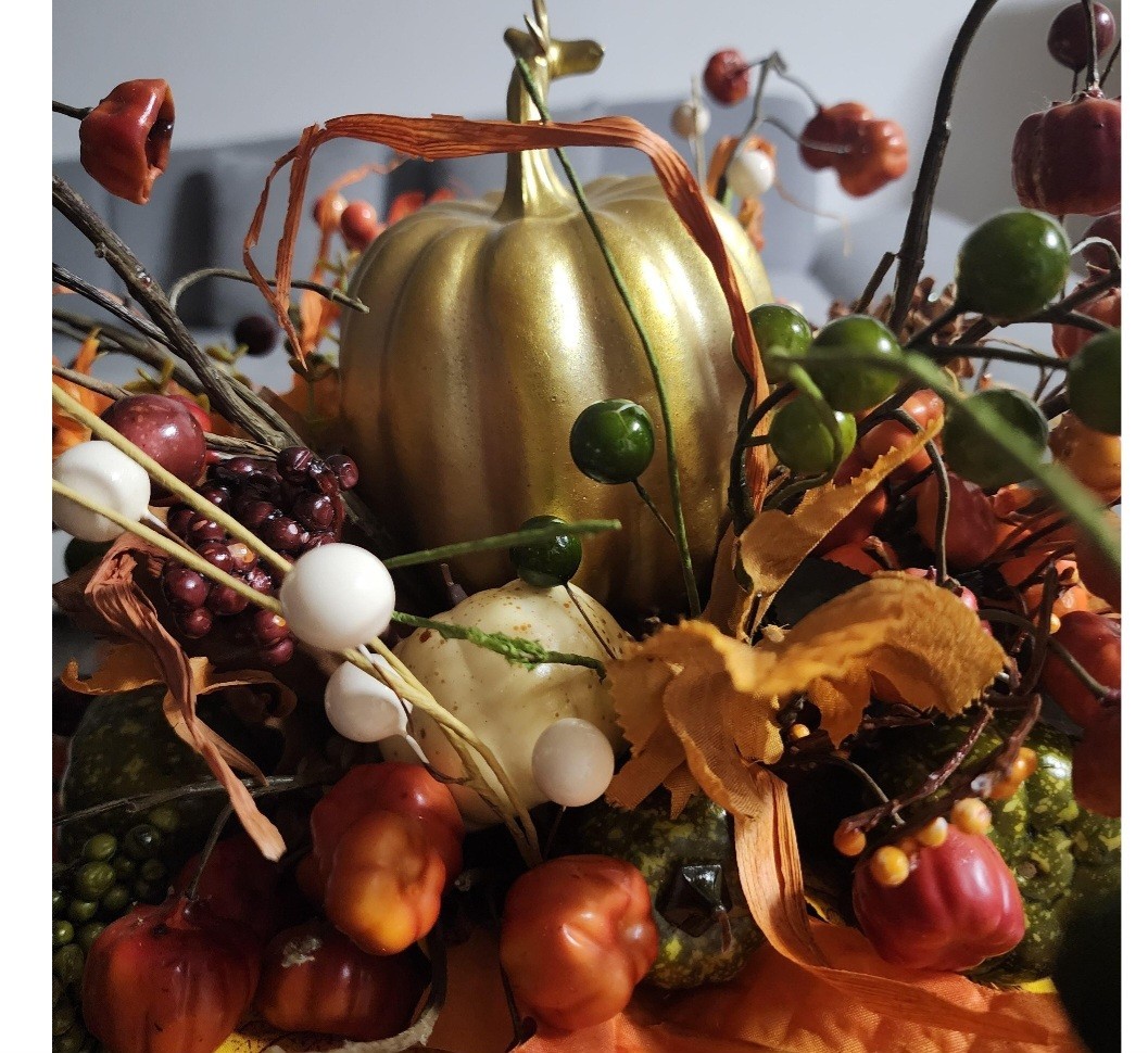 Fall Season Arrangement Flowers Mix Bouquet In Urn Vase