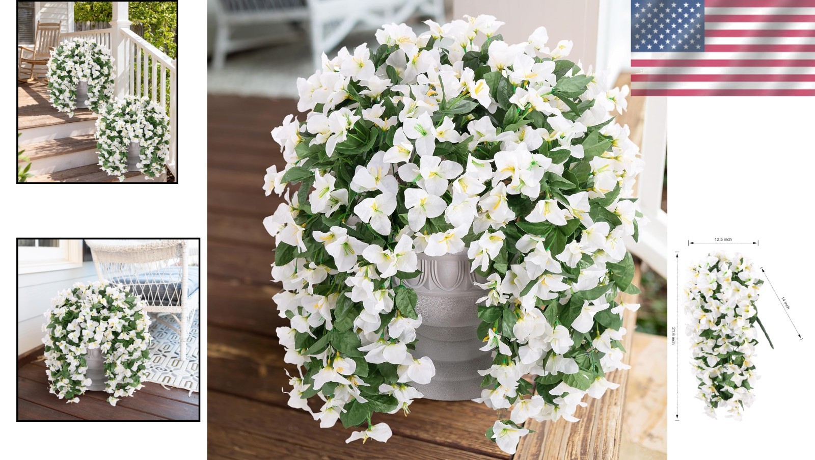 All-Season 2 PCS Artificial Bougainvillea – Stunning Fake Flower Trailing Vines