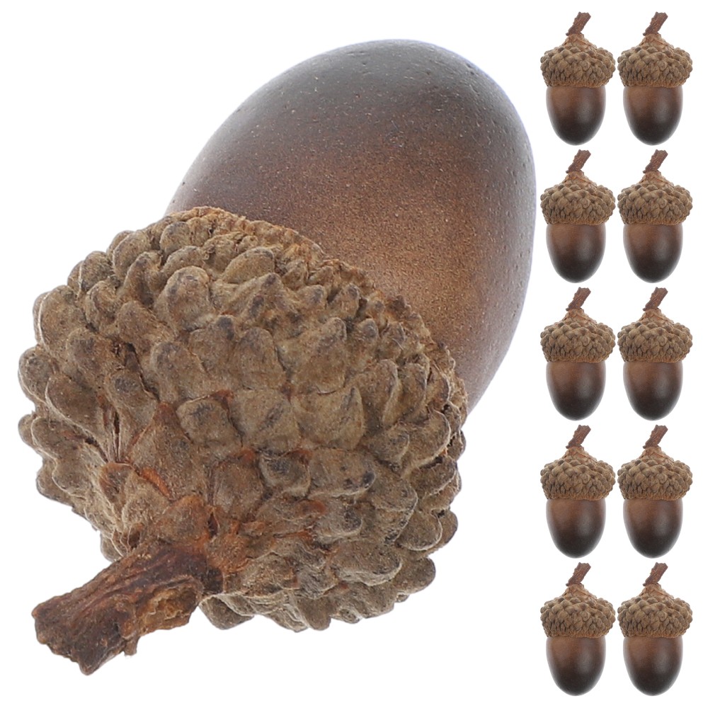 60Pcs Reusable Artificial Acorns Light Brown for Kitchen Party and Wedding Decor